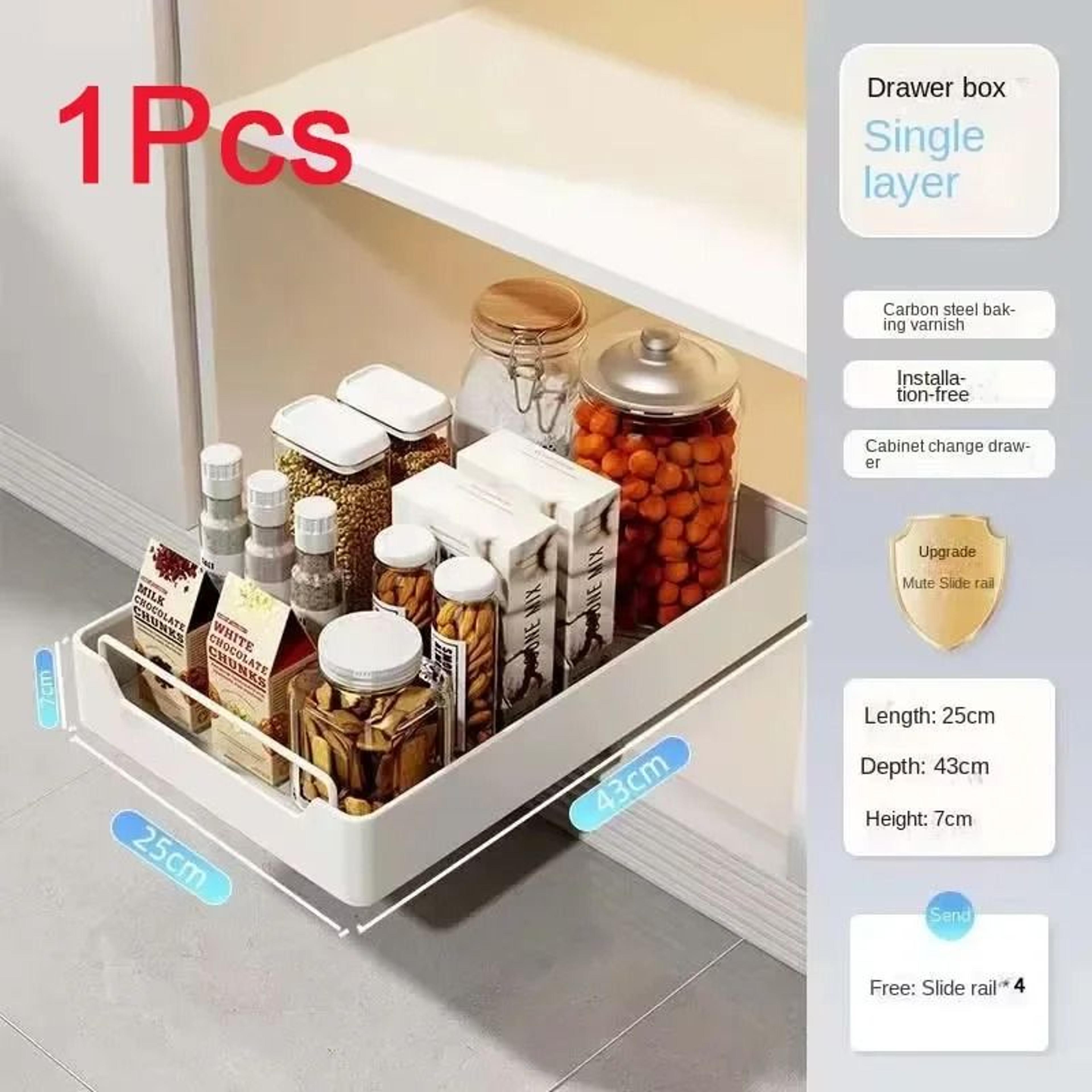 Pull Out Kitchen Cabinet Storage Shelf And Spice Organizer 12