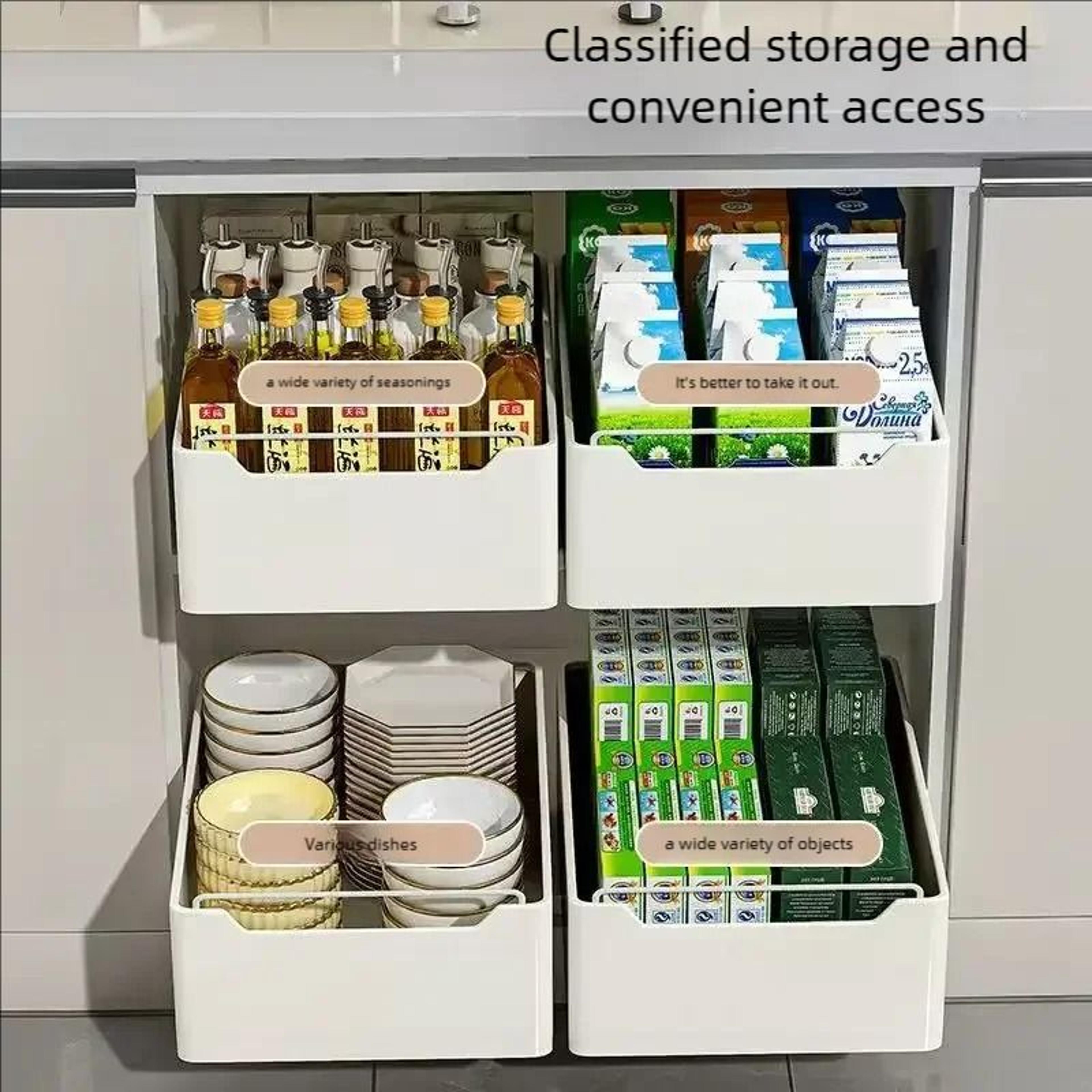 Pull Out Kitchen Cabinet Storage Shelf And Spice Organizer 24