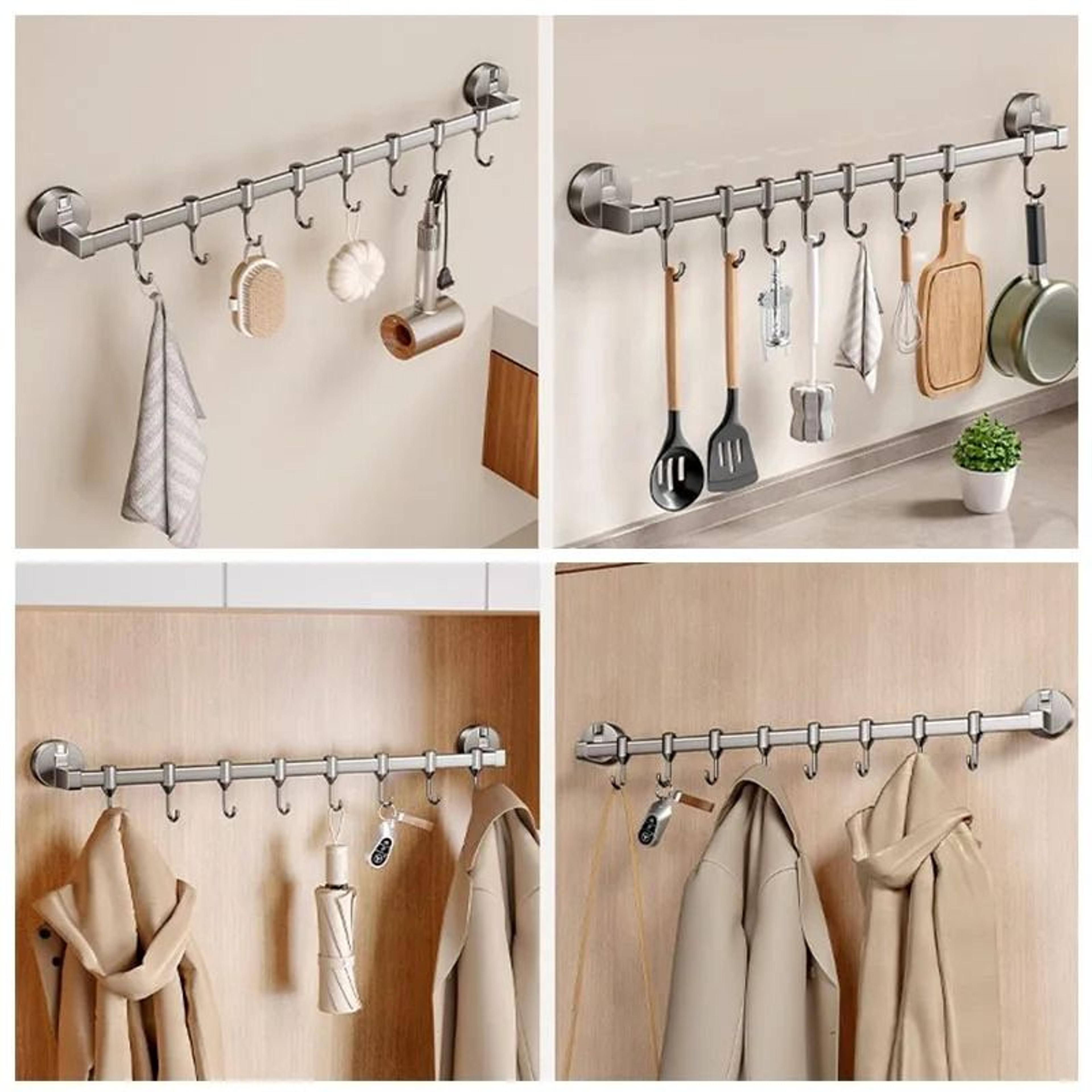 No Drill Suction Cup Kitchen Hook Rack For Spatula Utensil Storage 4