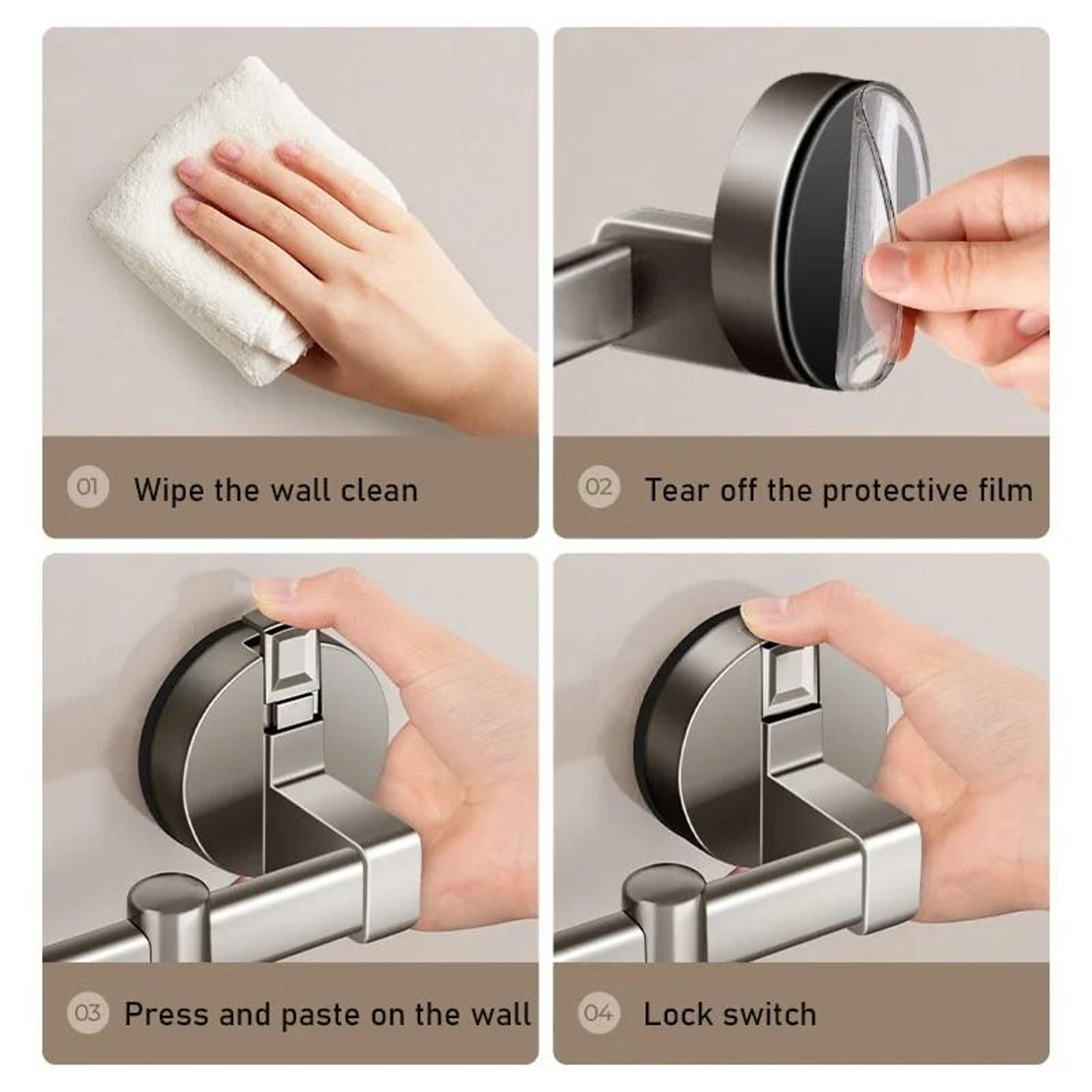 No Drill Suction Cup Kitchen Hook Rack For Spatula Utensil Storage 6