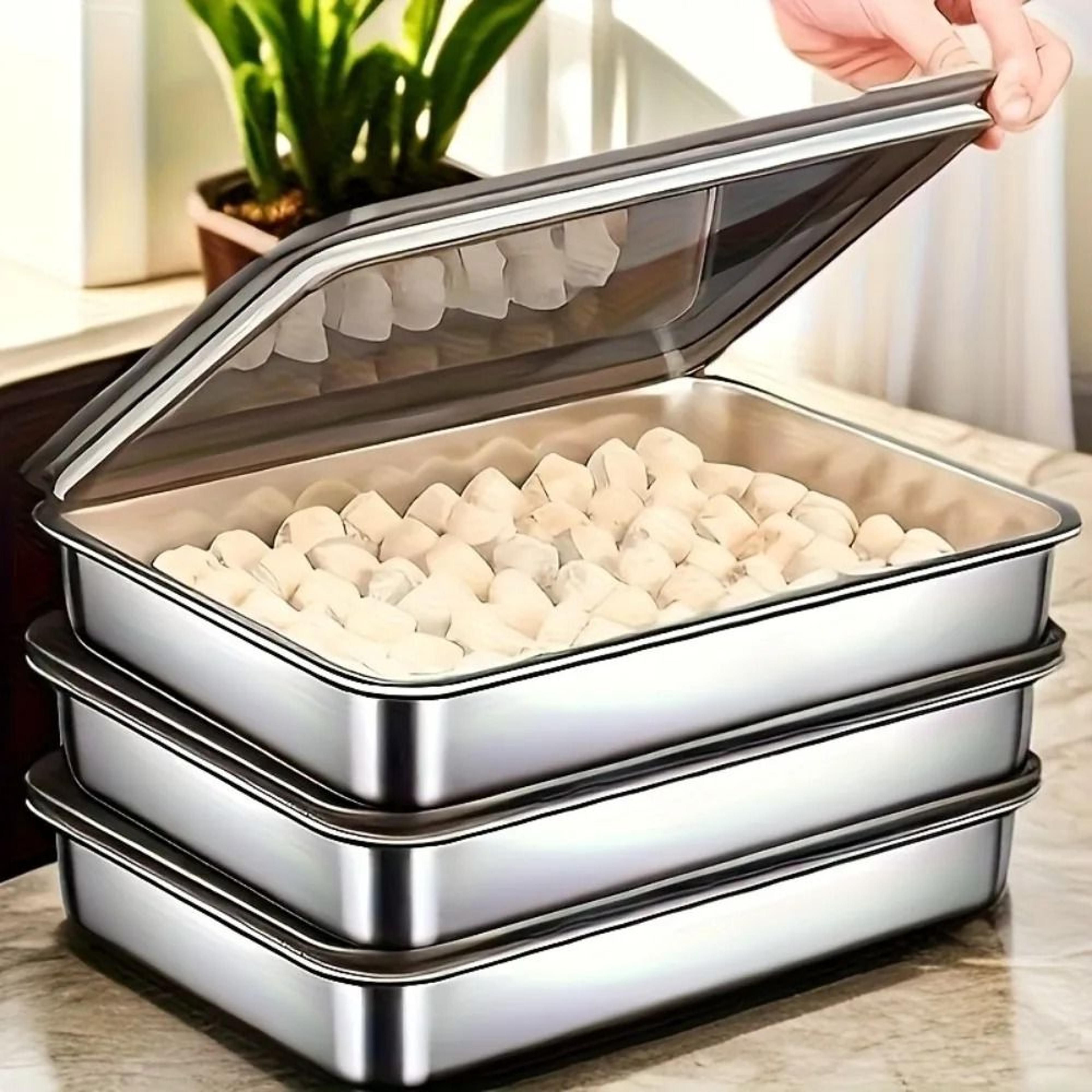 Stainless Steel Baking Pans With Lids For Roasting Vegetables Meat And Oven Meals 7