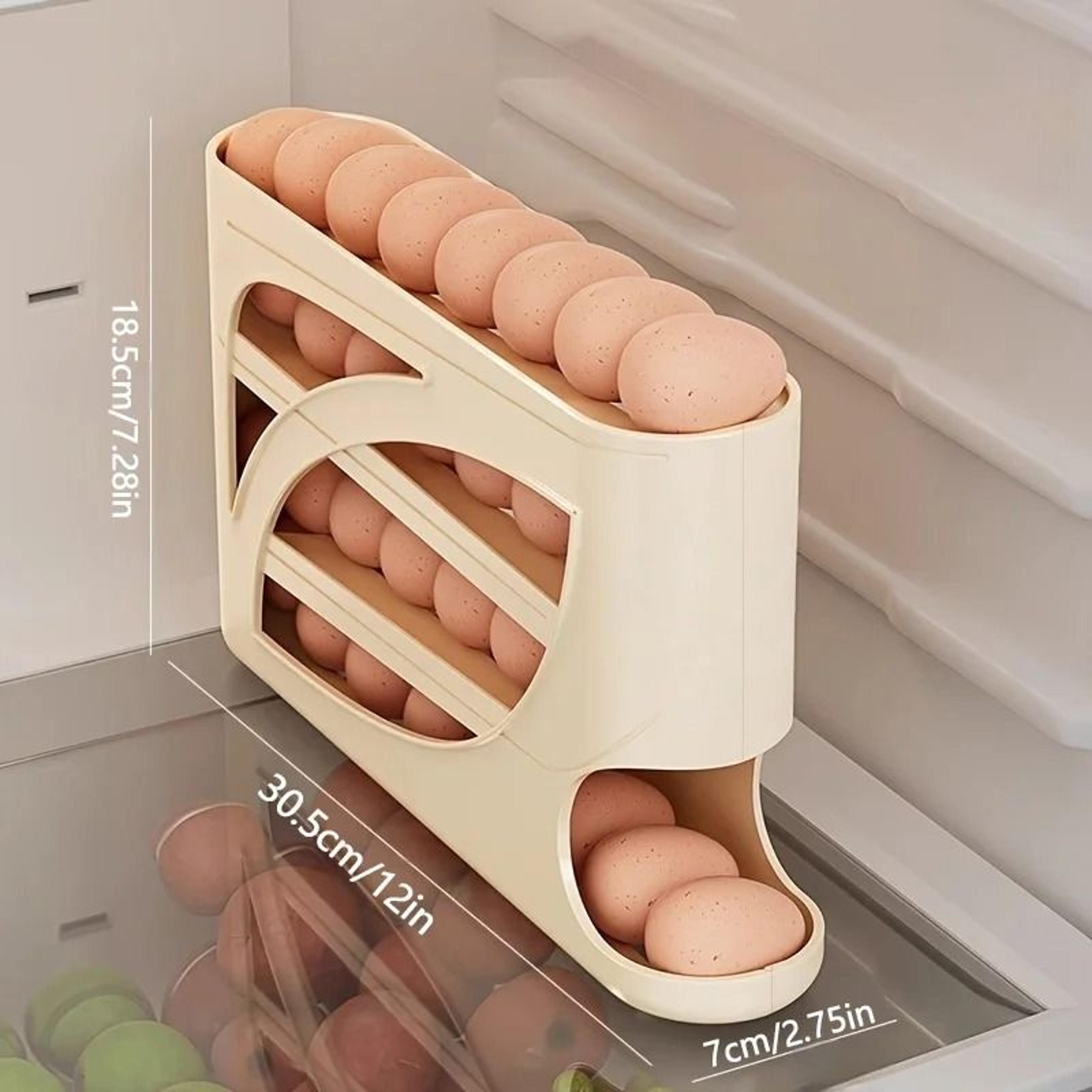 Automatic Rolling Egg Holder Large Capacity Fridge Organizer 2