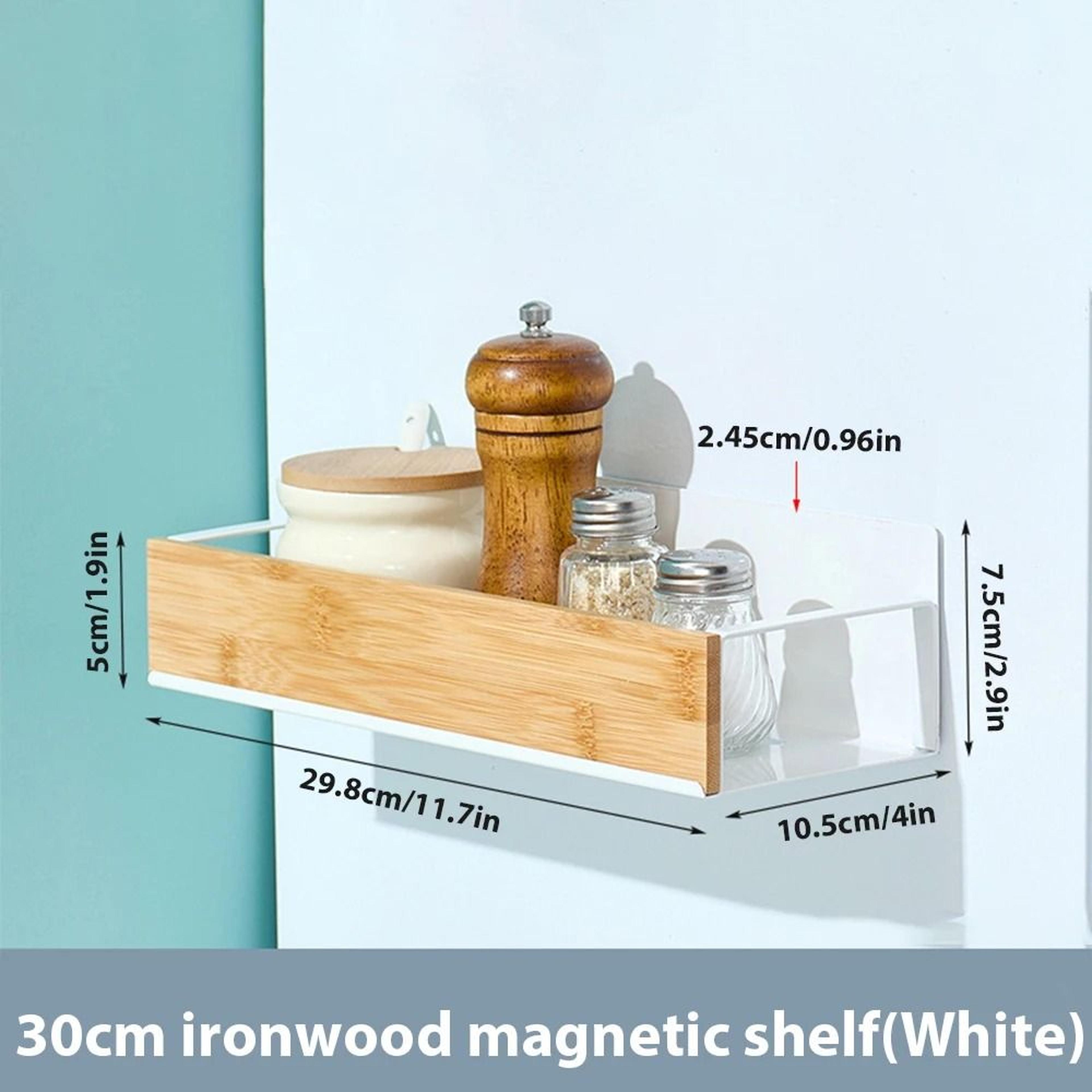 Black Magnetic Fridge Spice Rack Space Saving Kitchen Shelf 4