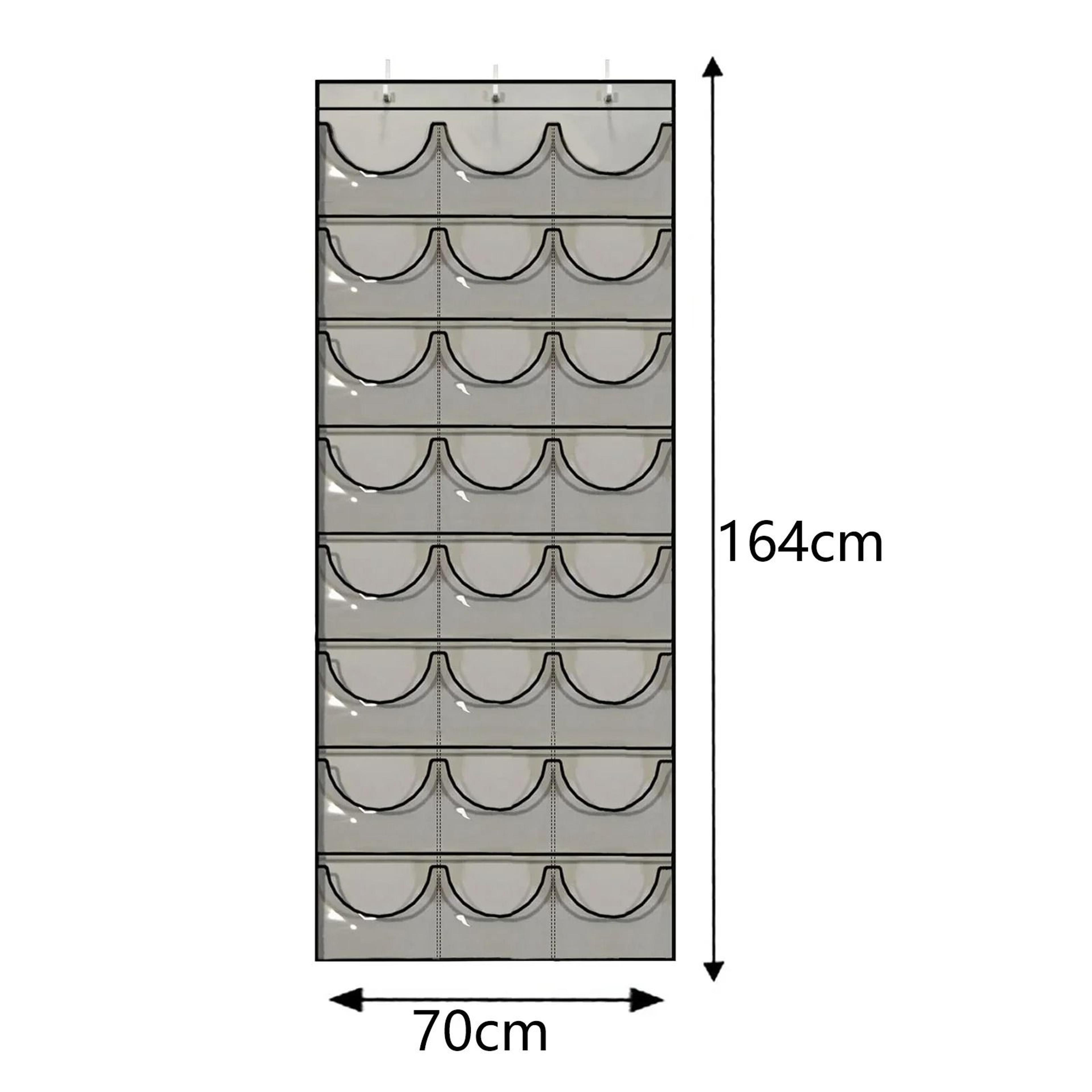 Over Door Hat Organizer With 24 Clear Pockets 4