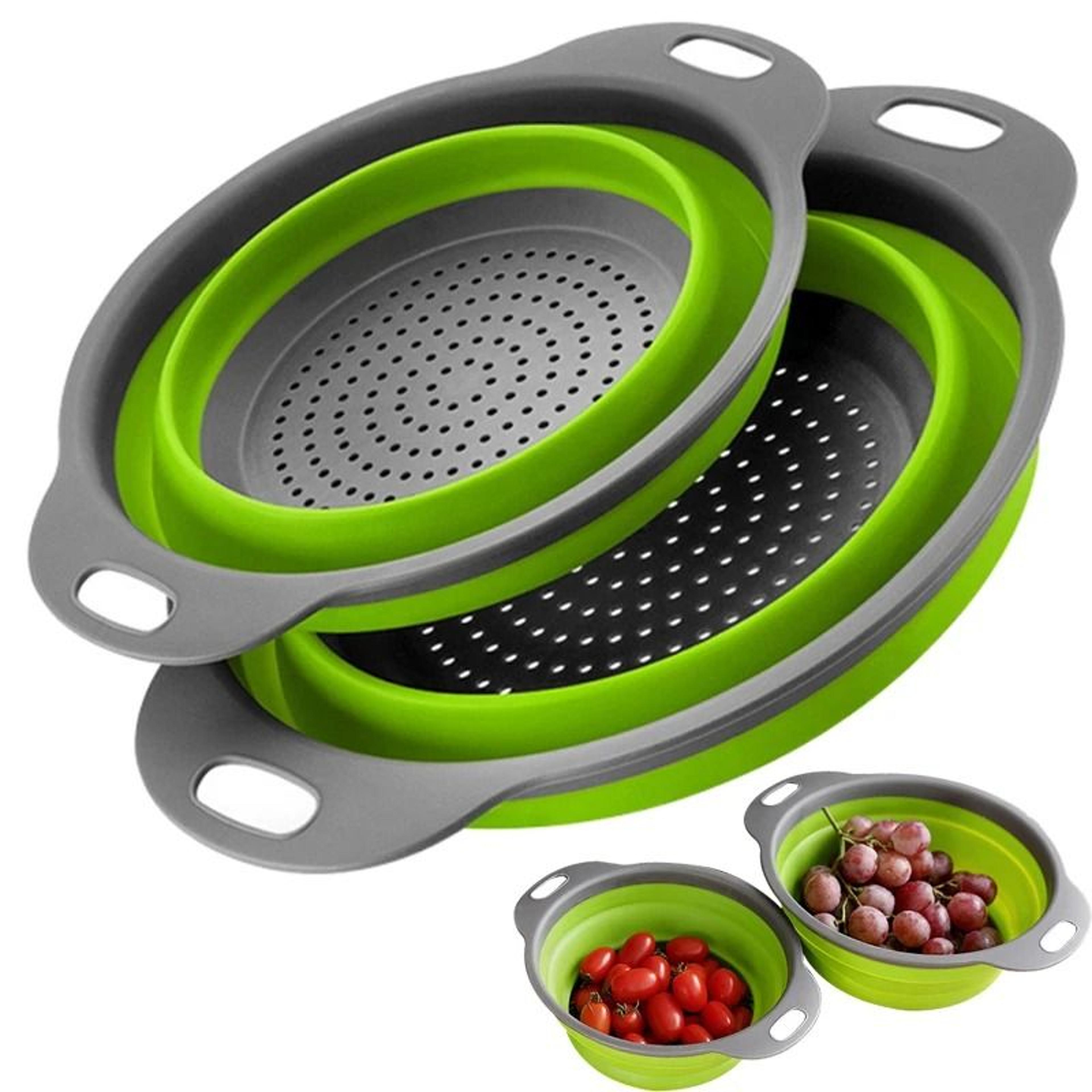 collapsible silicone colander fruit and vegetable drain basket