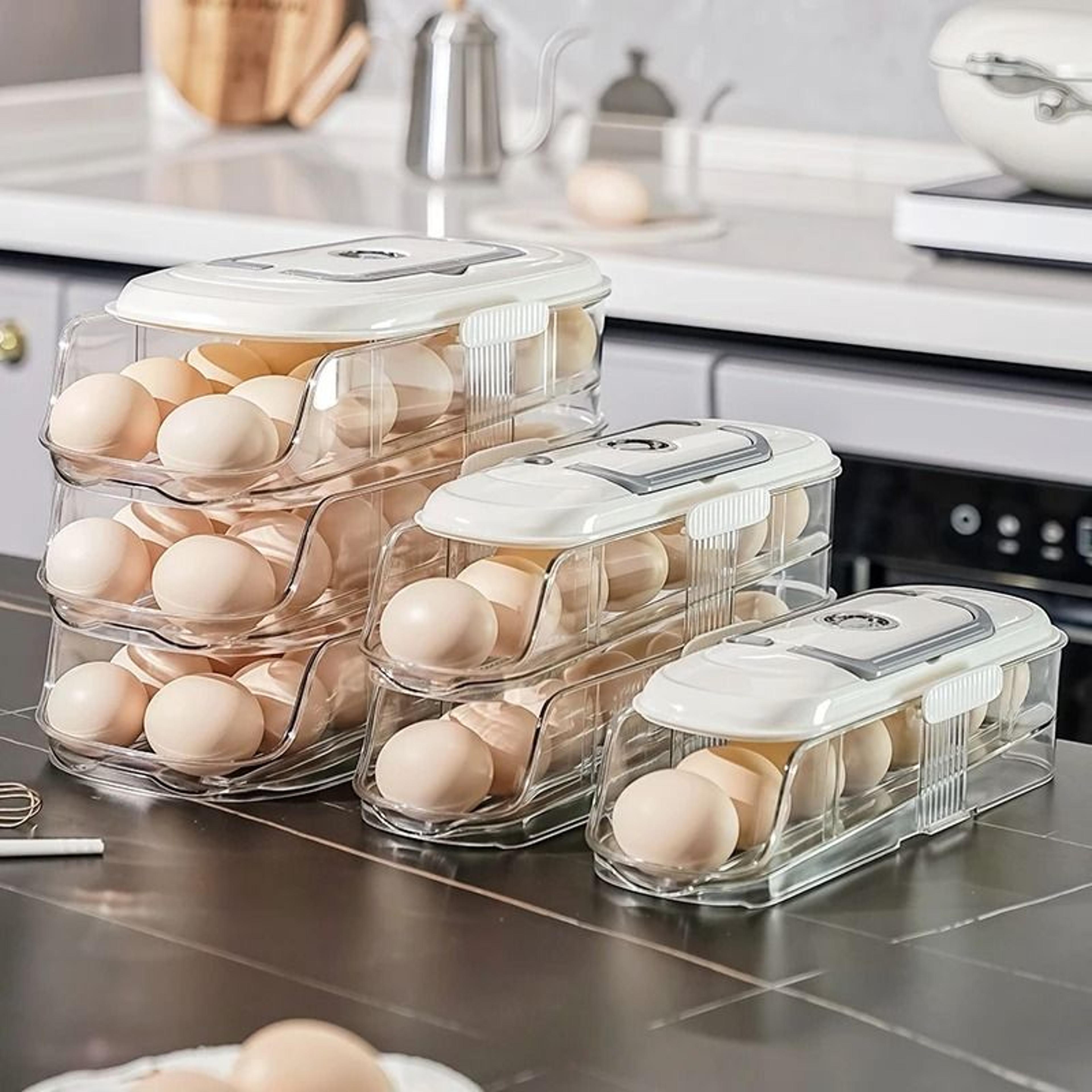 automatic rolling egg storage box for refrigerator door