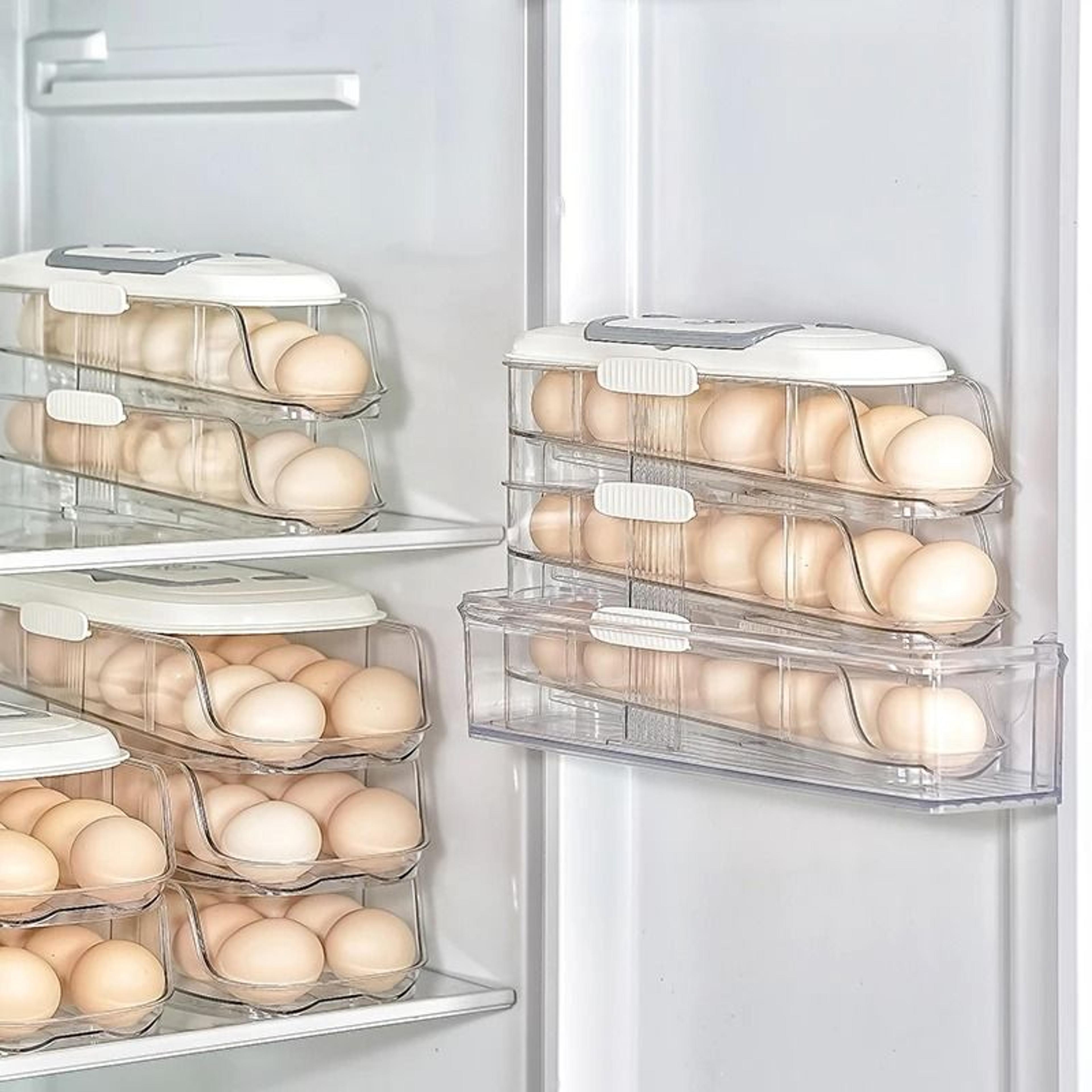 Automatic Rolling Egg Storage Box For Refrigerator Door 7
