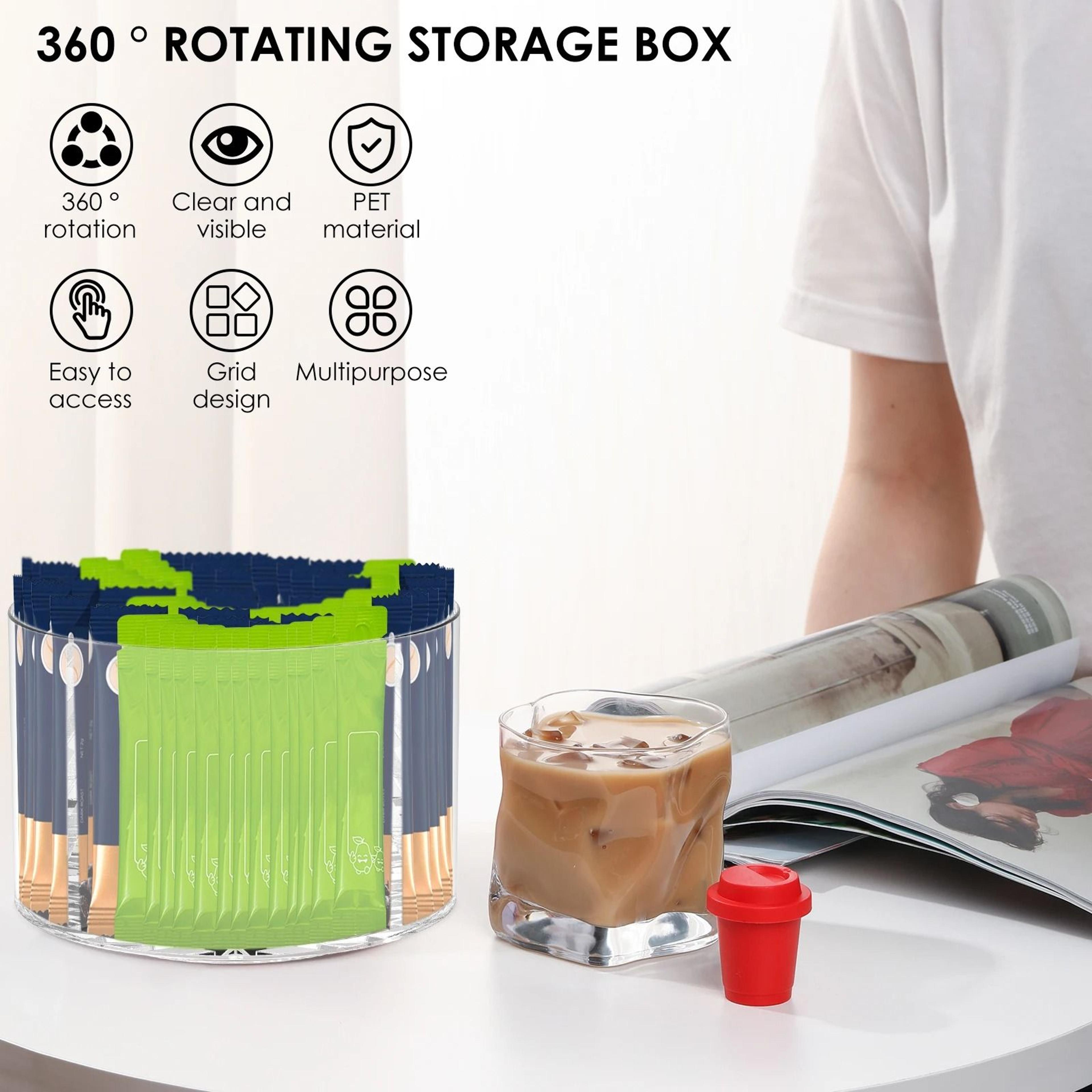 Rotating Spice Rack And Drink Packet Organizer Tray 6