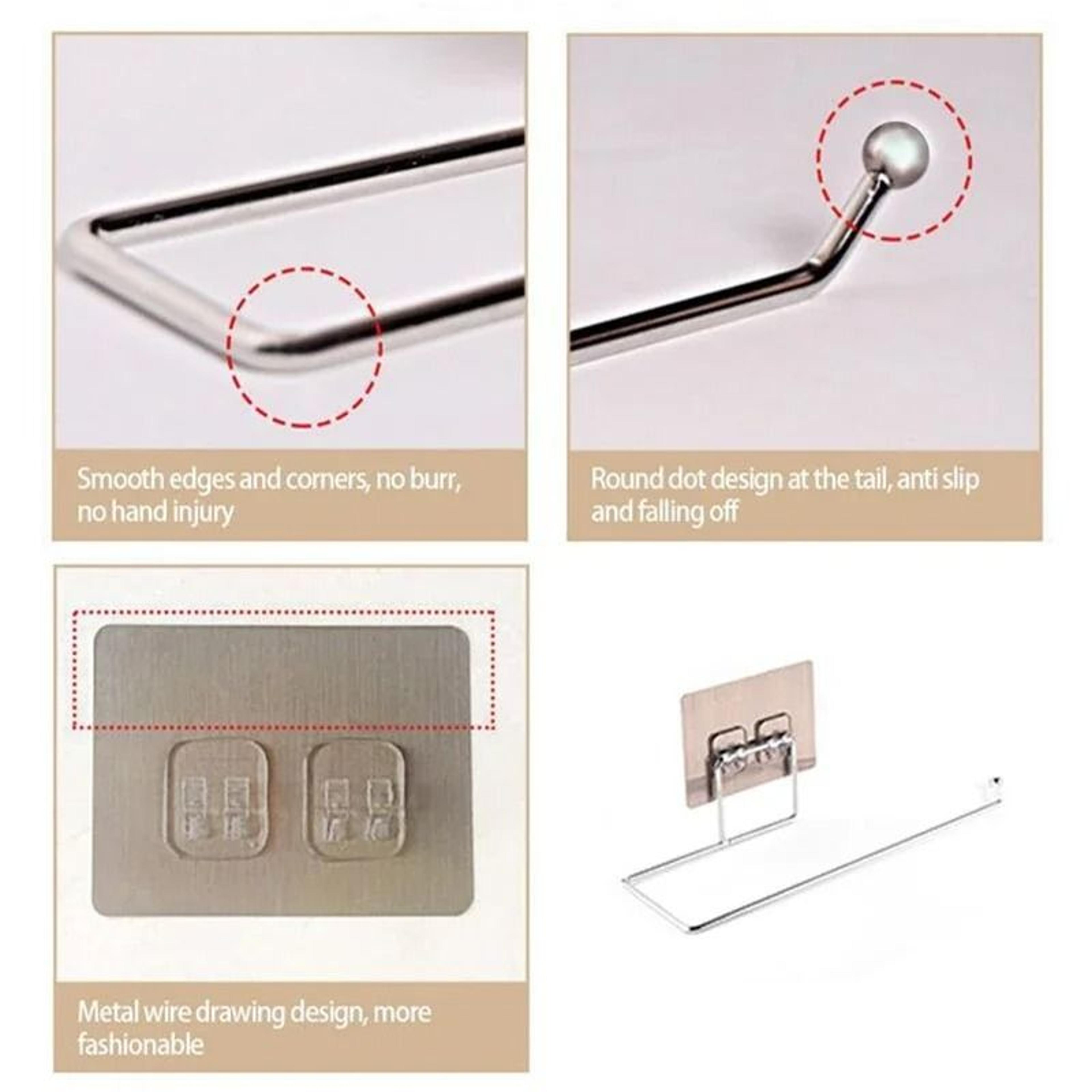 Self Adhesive Under Cabinet Paper Towel Holder And Towel Rack 4