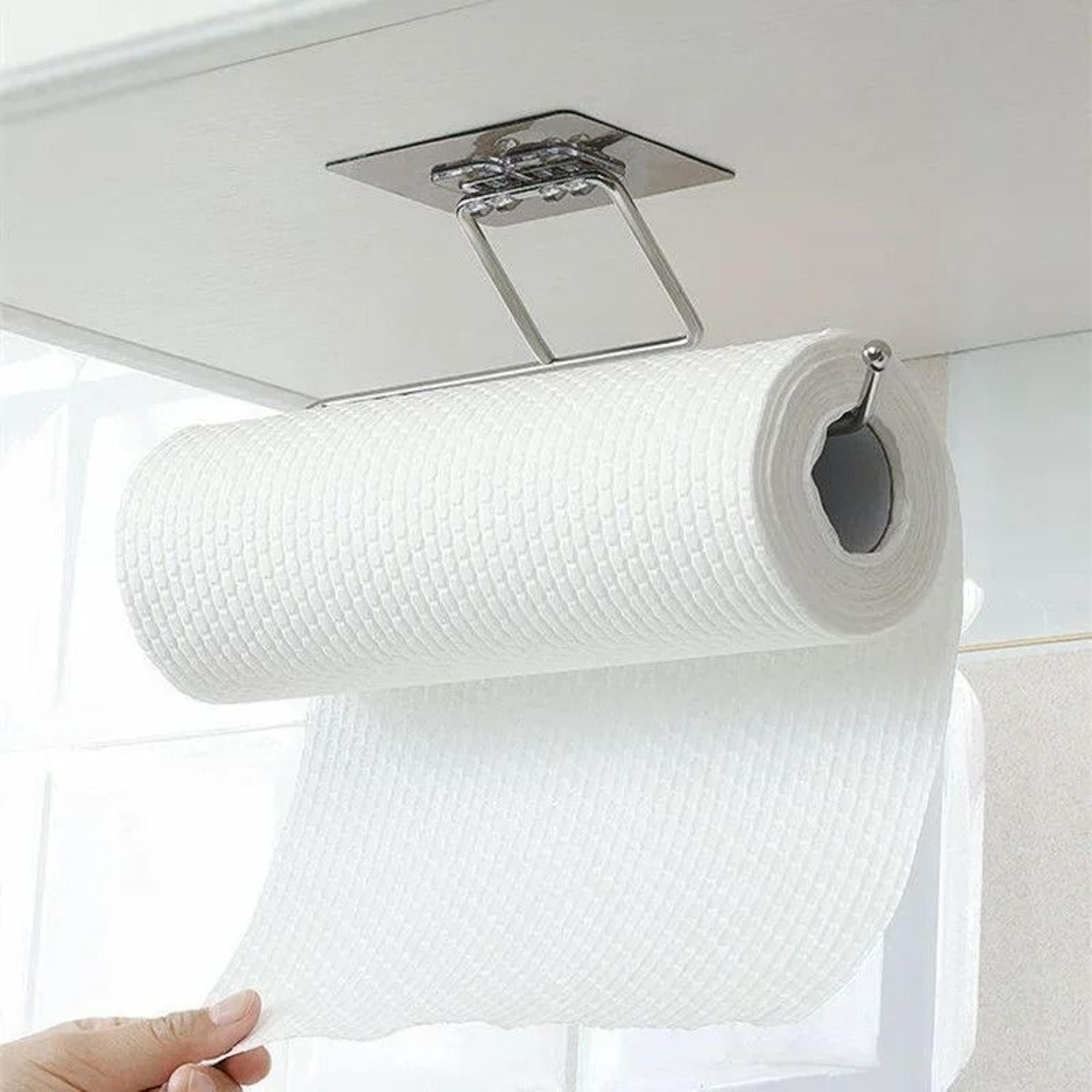 Self Adhesive Under Cabinet Paper Towel Holder And Towel Rack 6