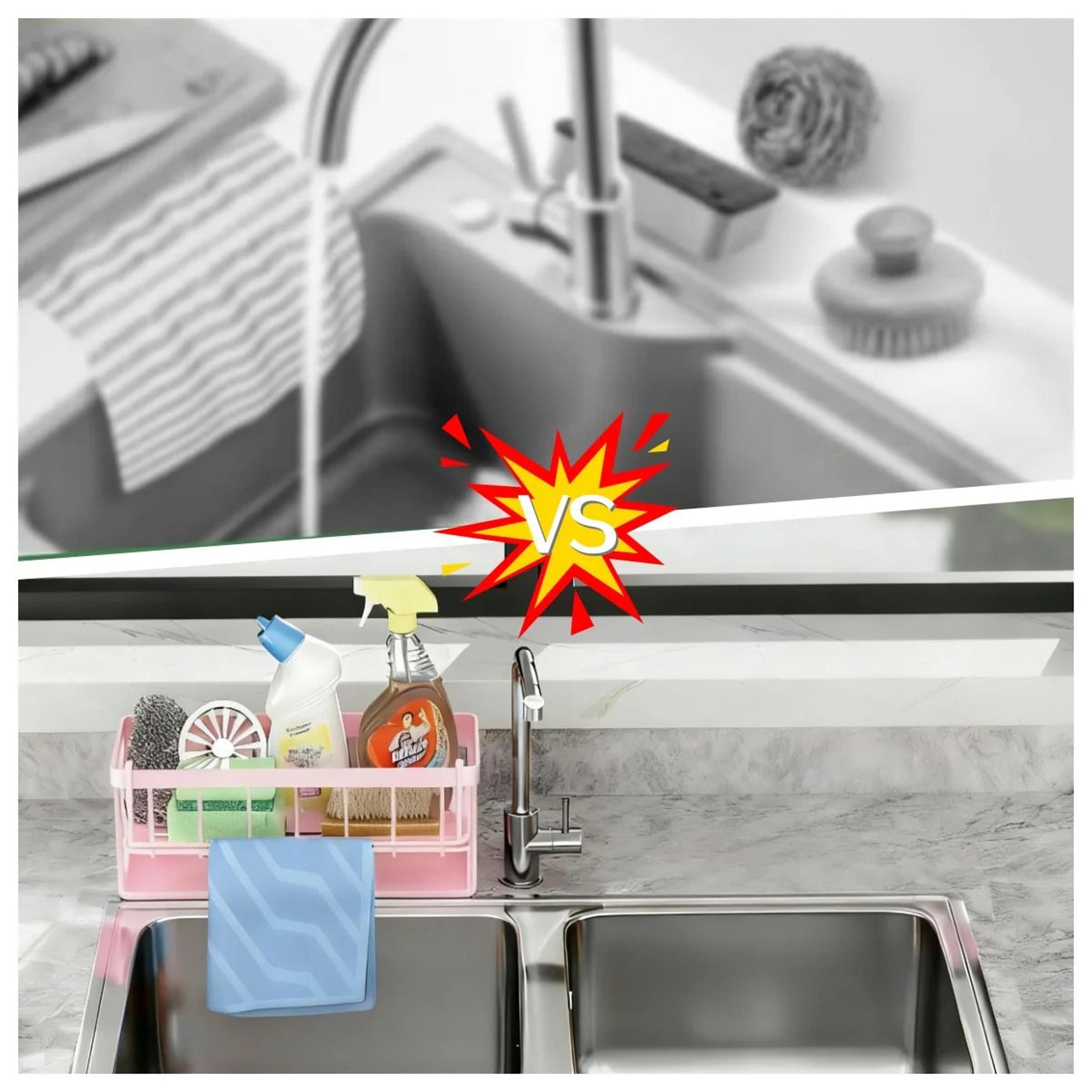 Kitchen Sink Caddy Sponge Holder And Soap Organizer 5