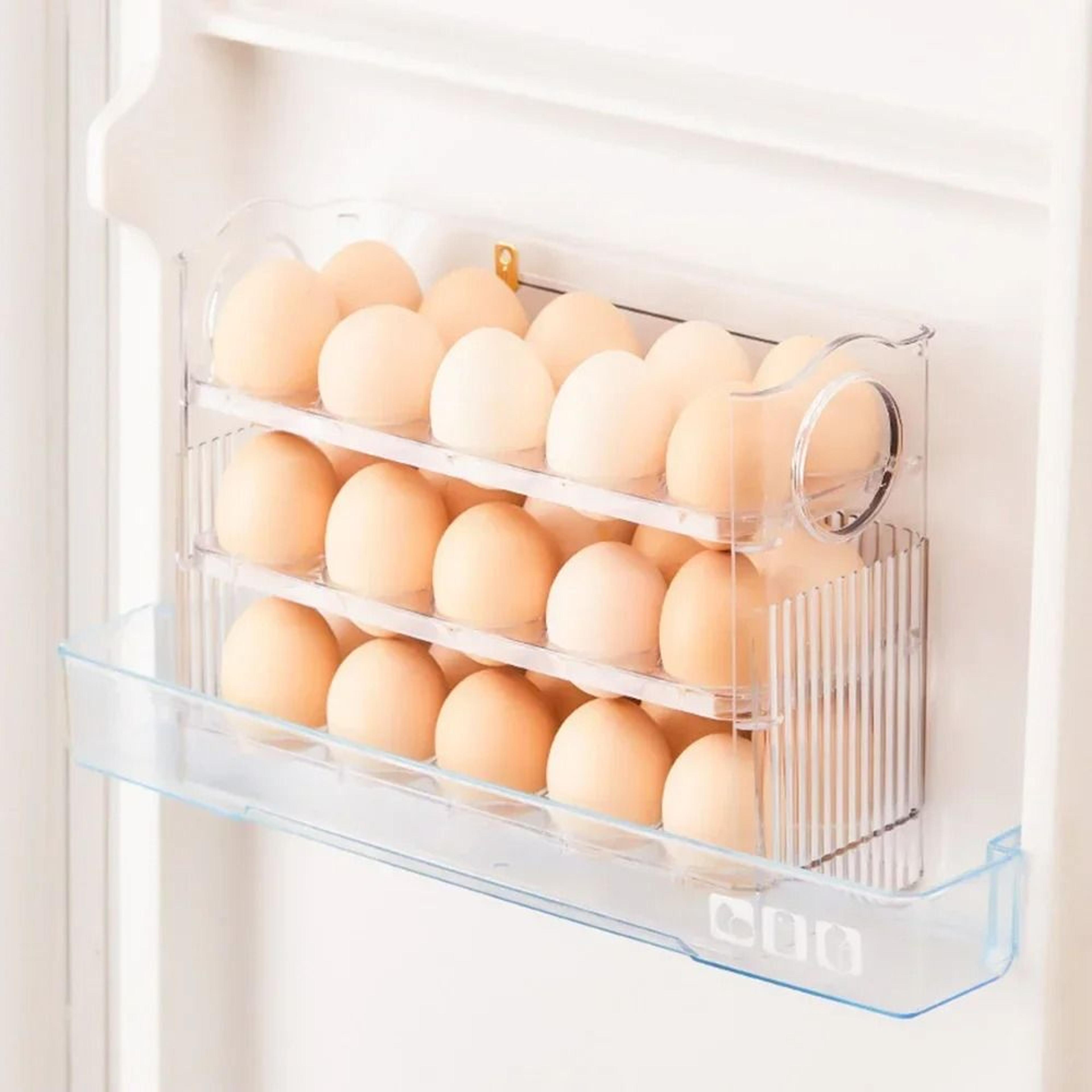 Automatic Rebound Egg Storage Box And Fridge Door Organizer 2