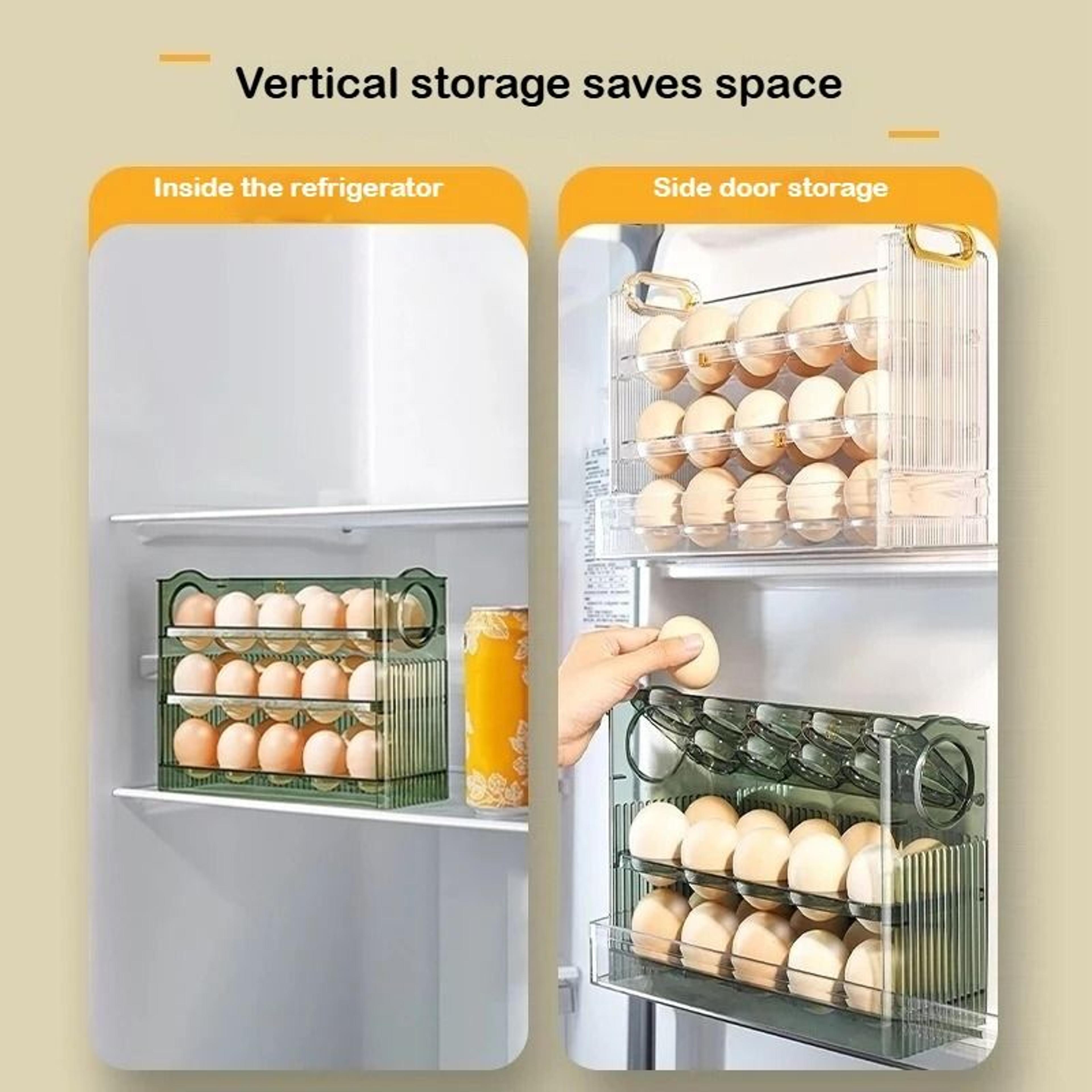 Automatic Rebound Egg Storage Box And Fridge Door Organizer 4