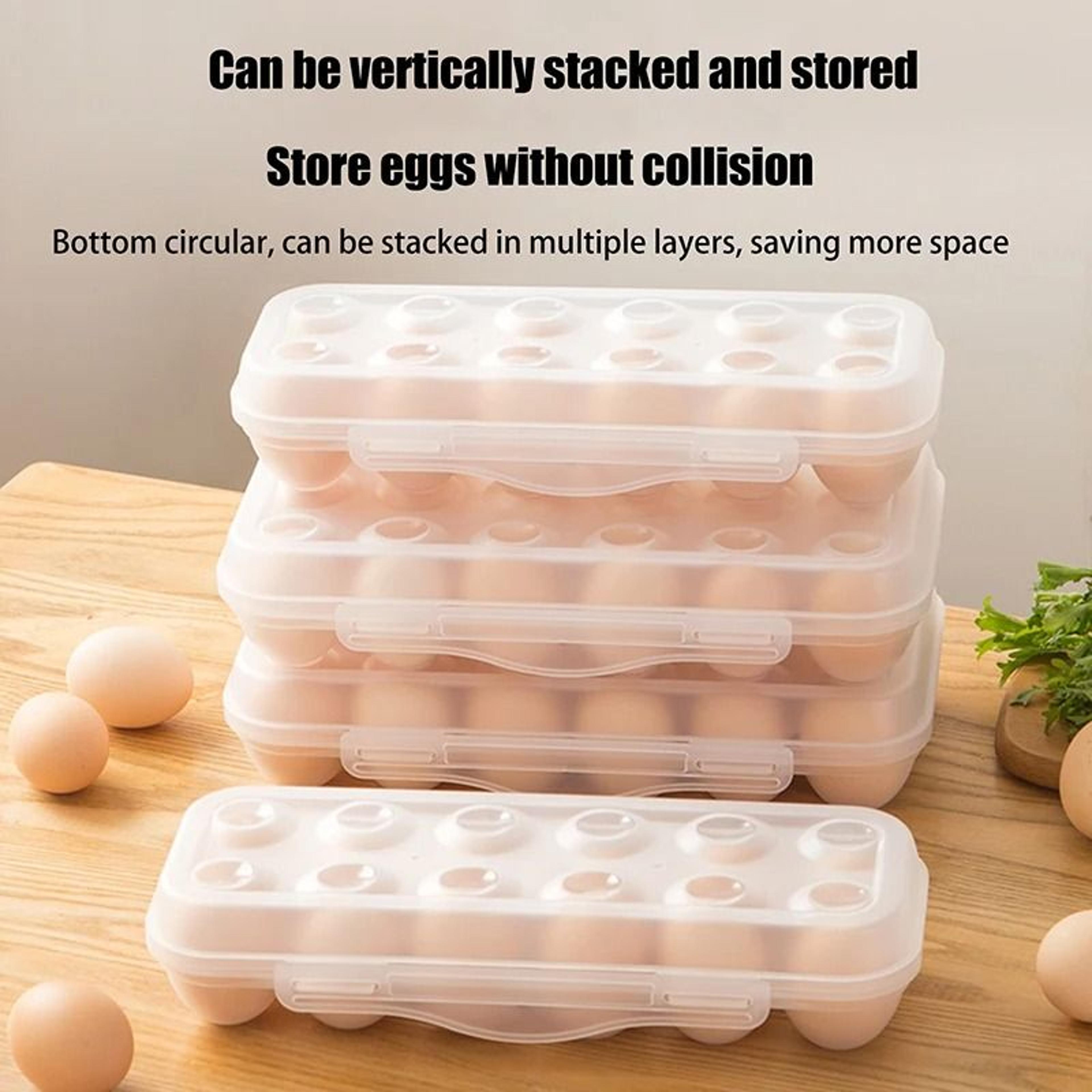 12 And 18 Grid Egg Storage Box With Lid For Refrigerator 7