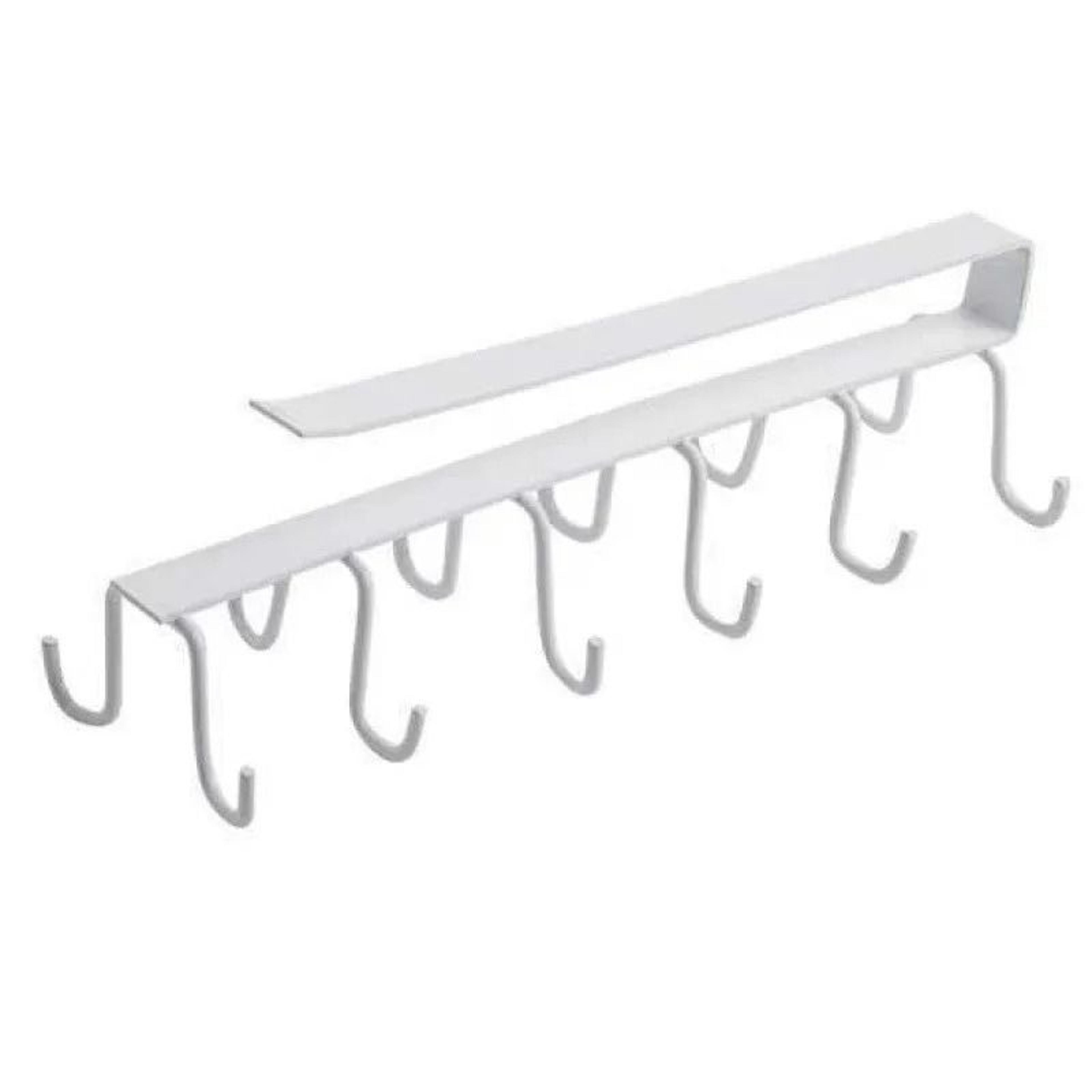 Double Row Hanging Cup Holder And No Drill Cabinet Hook Rack 2