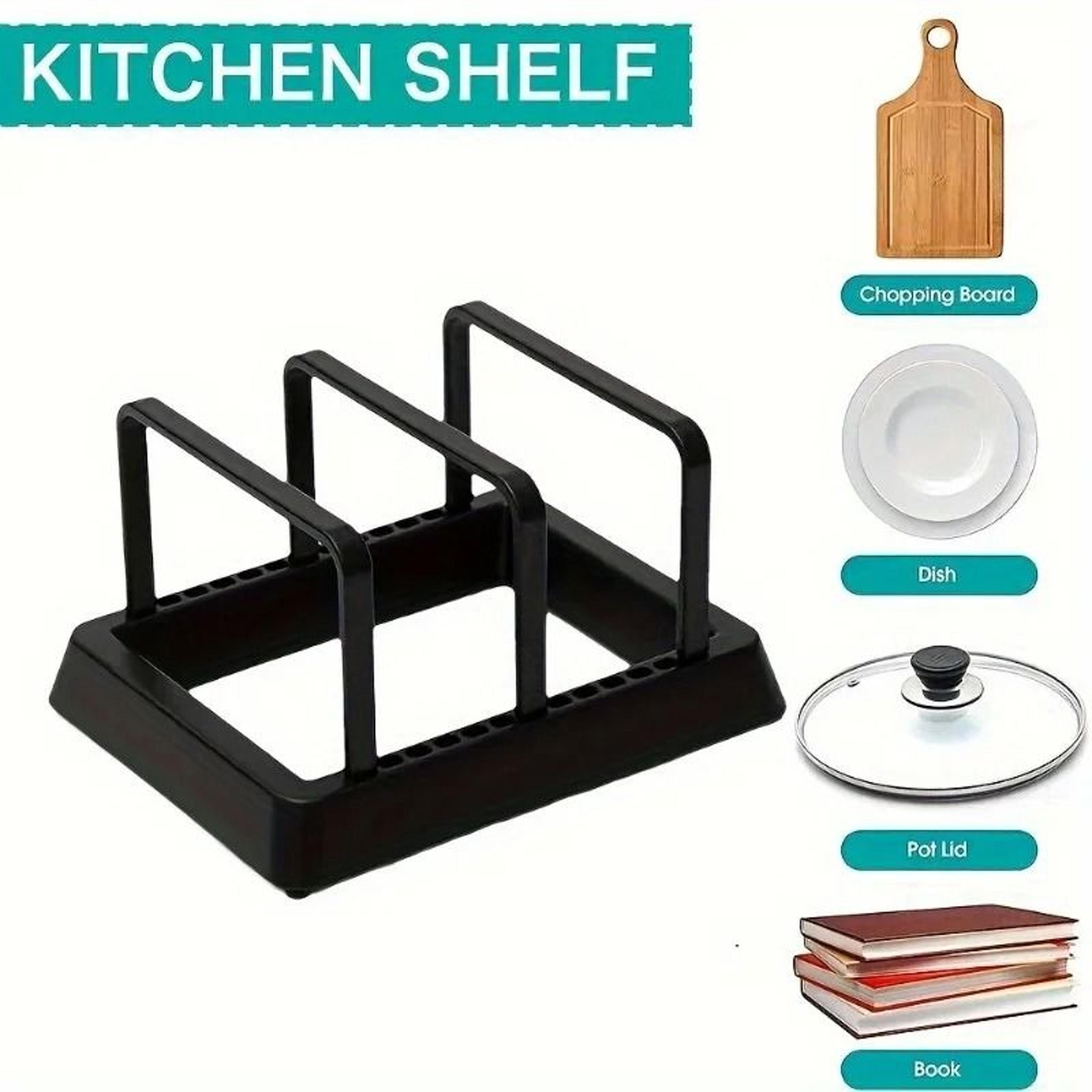 Three In One Kitchen Organizer Rack For Pots Pans Lids And Cutting Boards 6