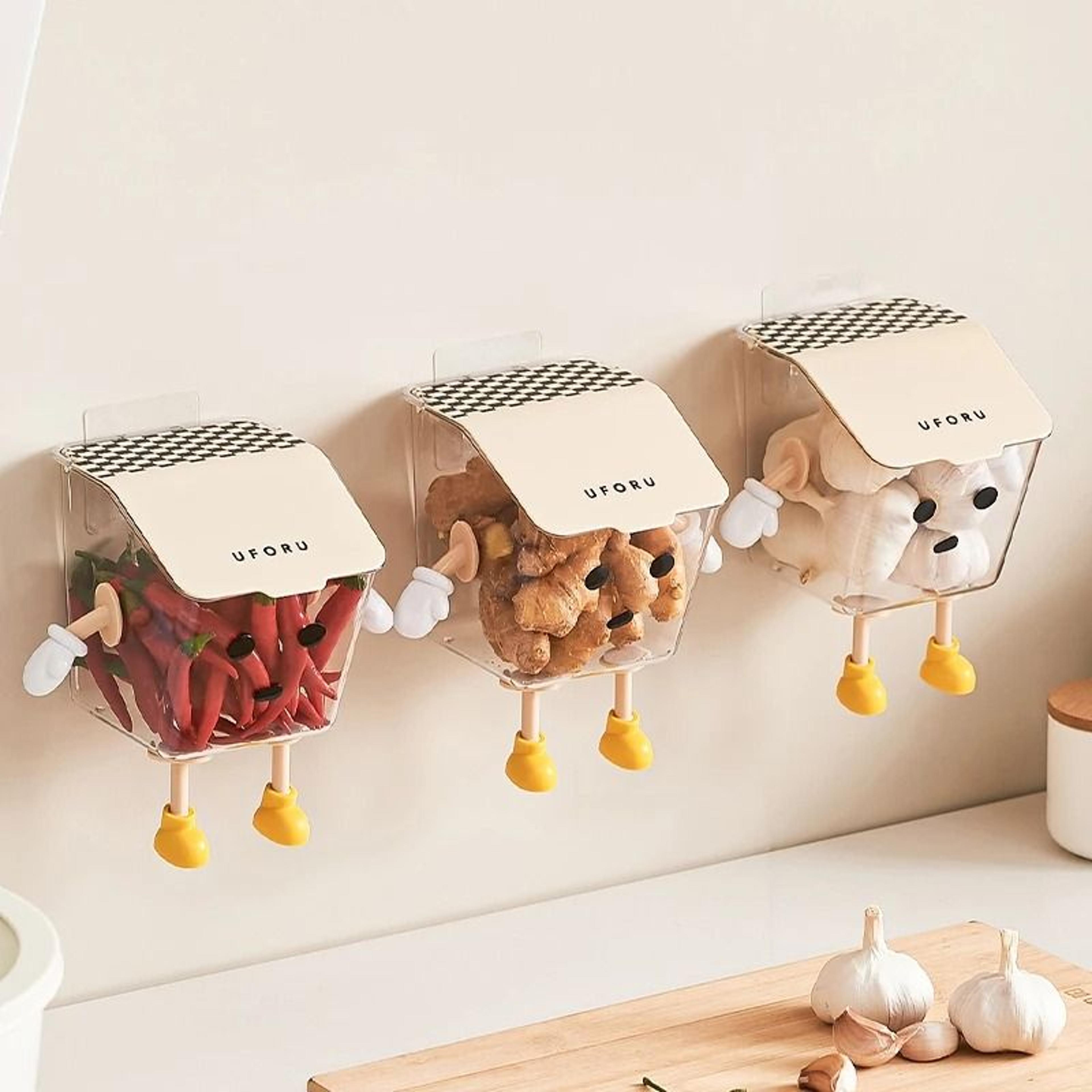 Wall Hanging Onion Garlic Ginger Storage Basket For Kitchen Seasoning Organization 5