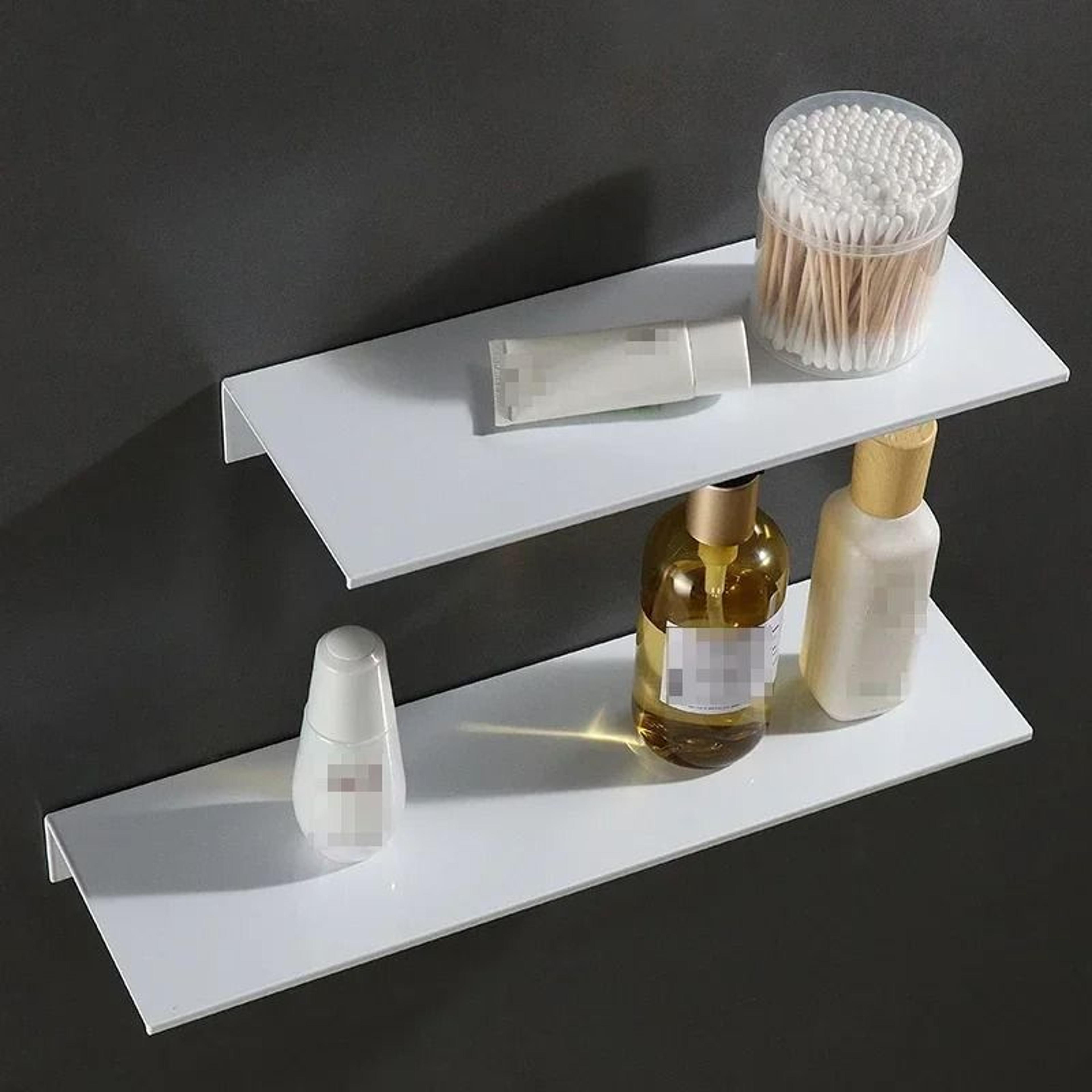 No Drill White Shower Wall Shelf For Bathroom Kitchen Storage 20