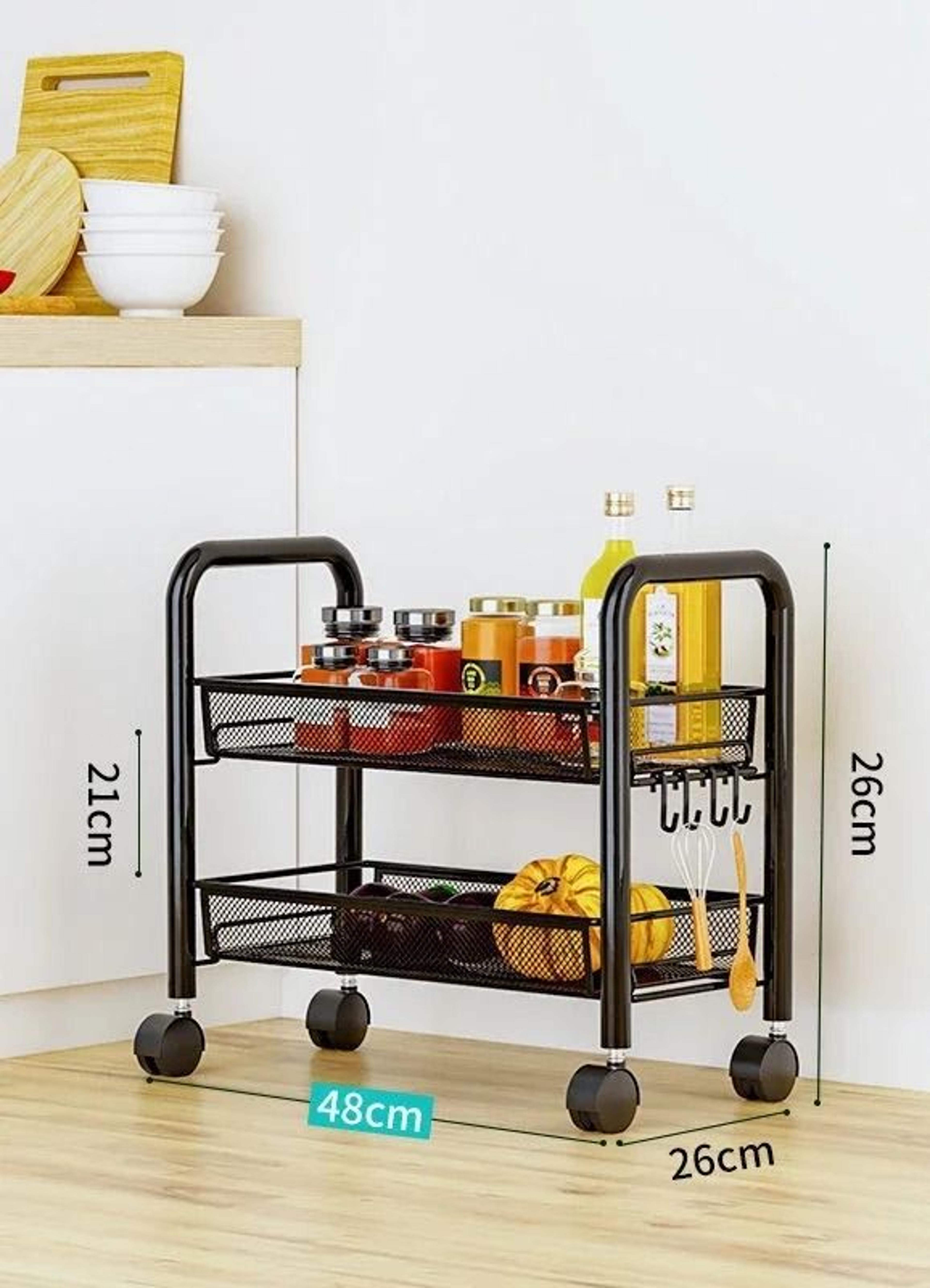 Five Layer Mobile Storage Trolley Rack For Kitchen Bathroom And Bedroom 11