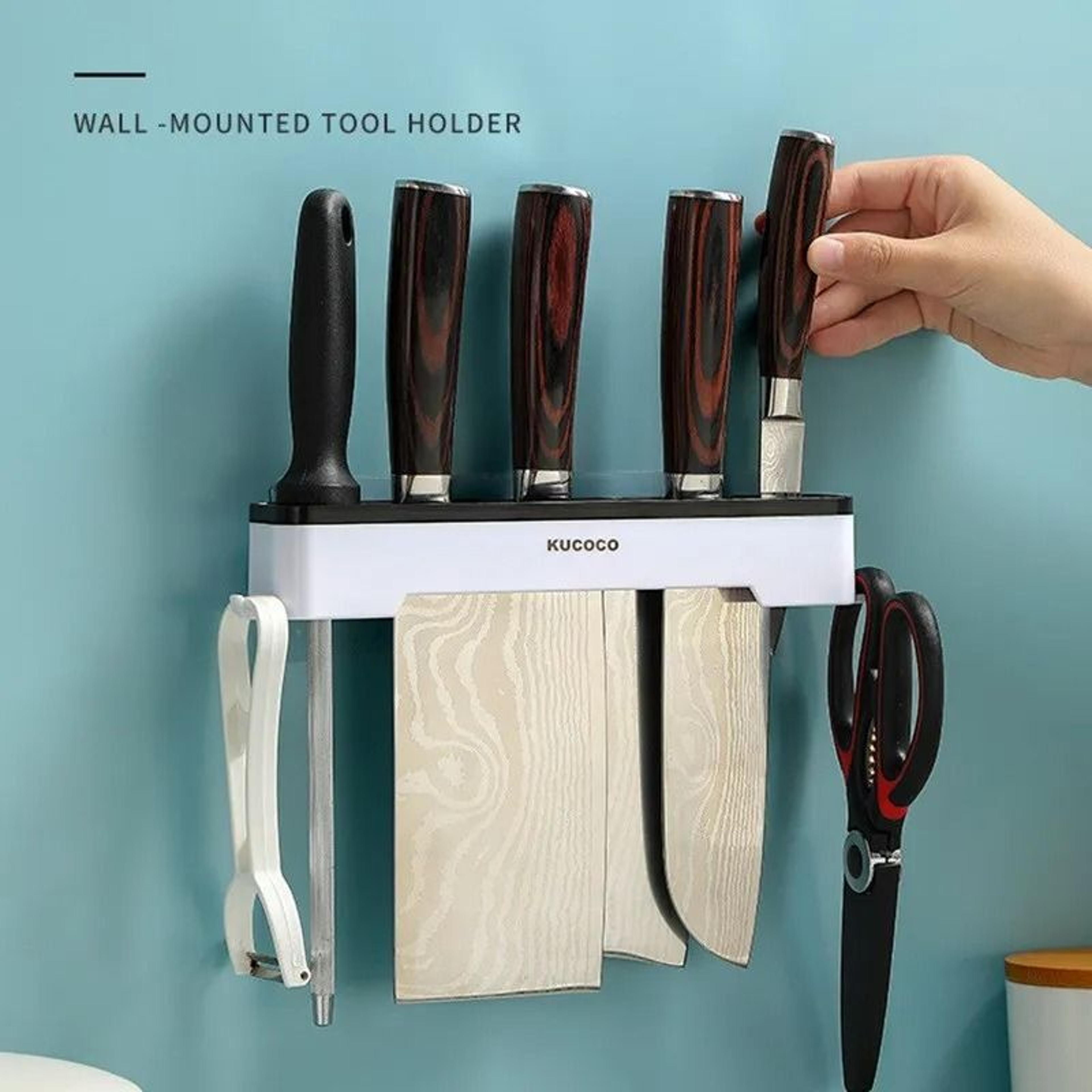 Wall Mounted Kitchen Knife Holder And Cutlery Storage Rack 7