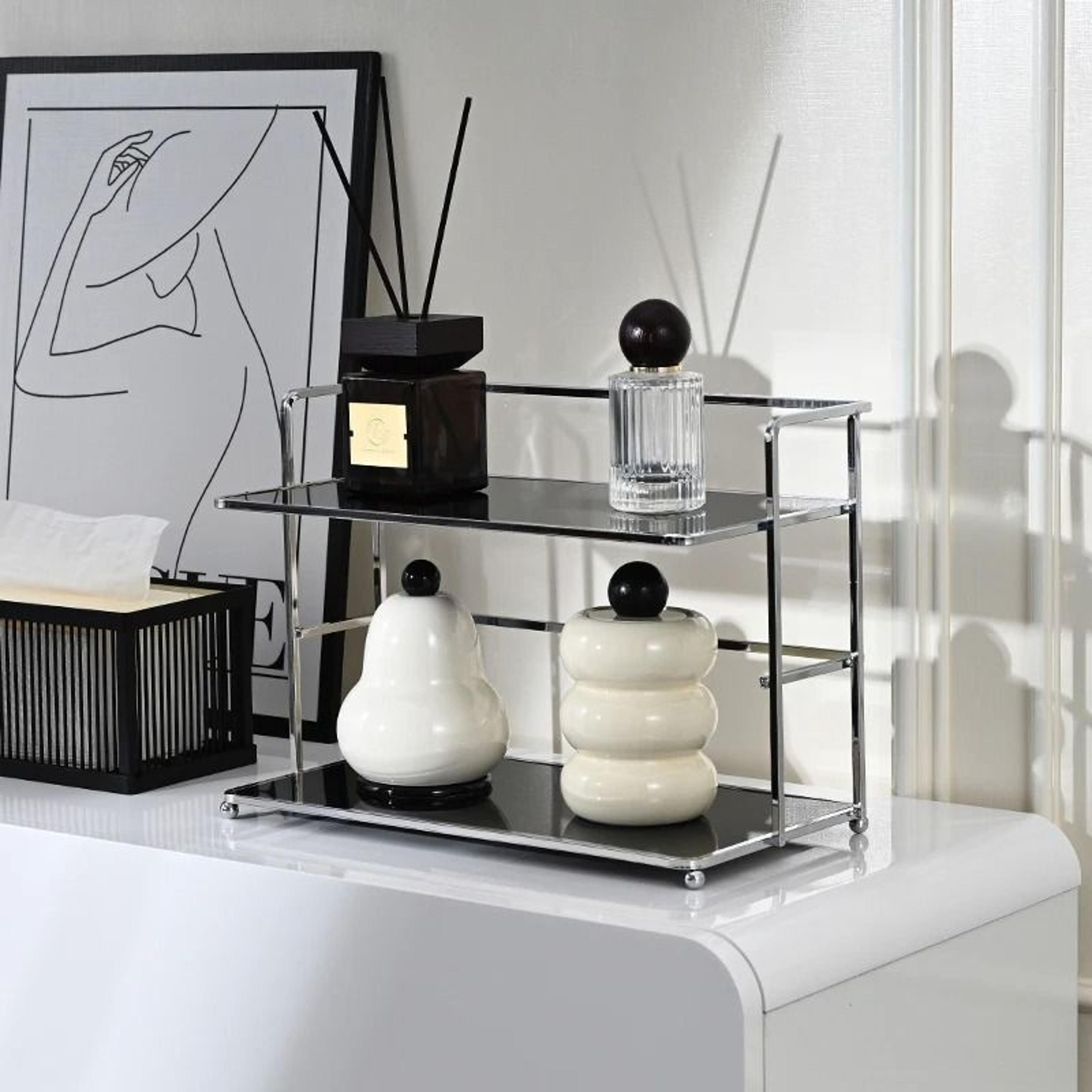 Double Layer Acrylic Cup Holder And Desktop Organizer Rack 5