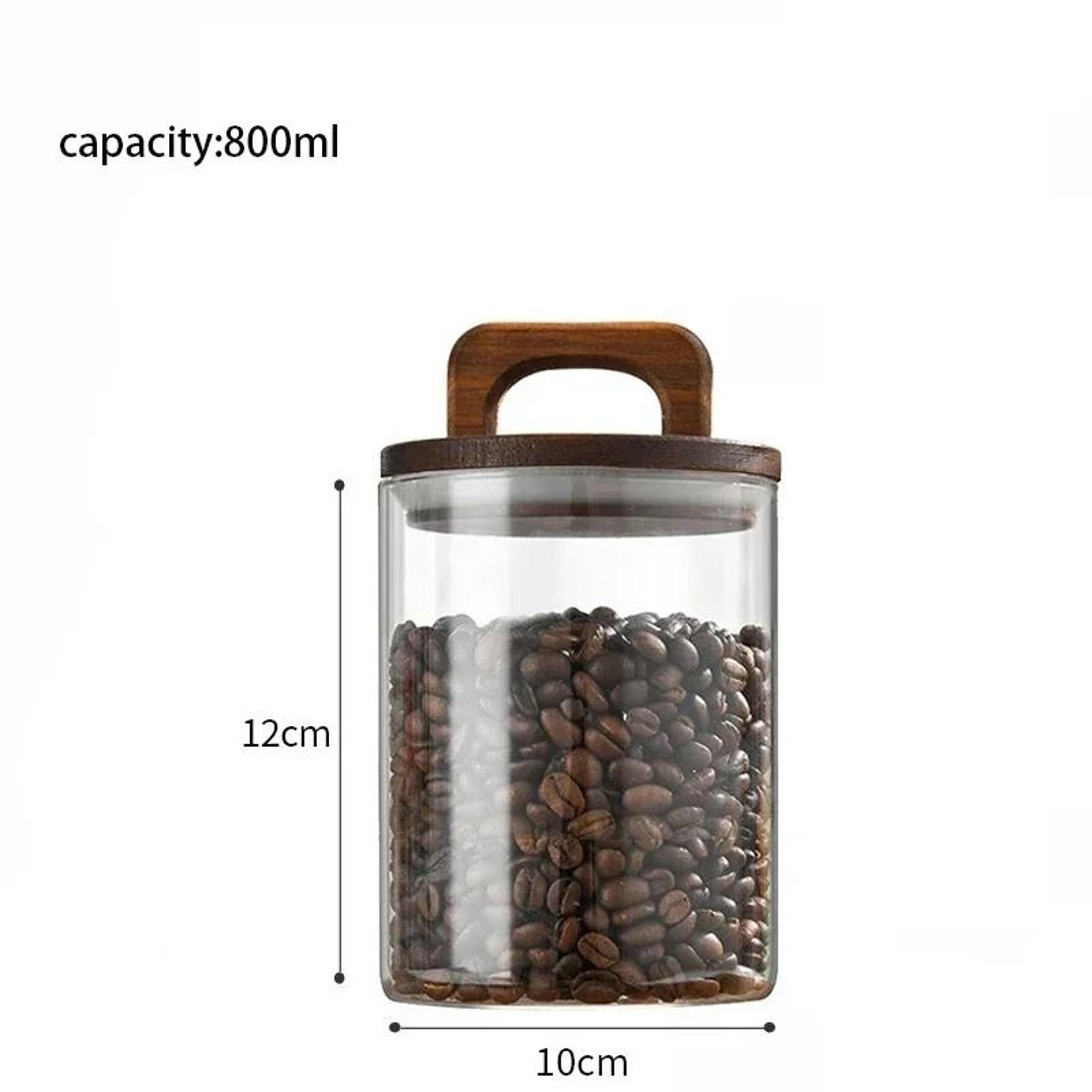 Clear Glass Storage Jar With Bamboo Lid For Tea Coffee And Pantry Staples 2