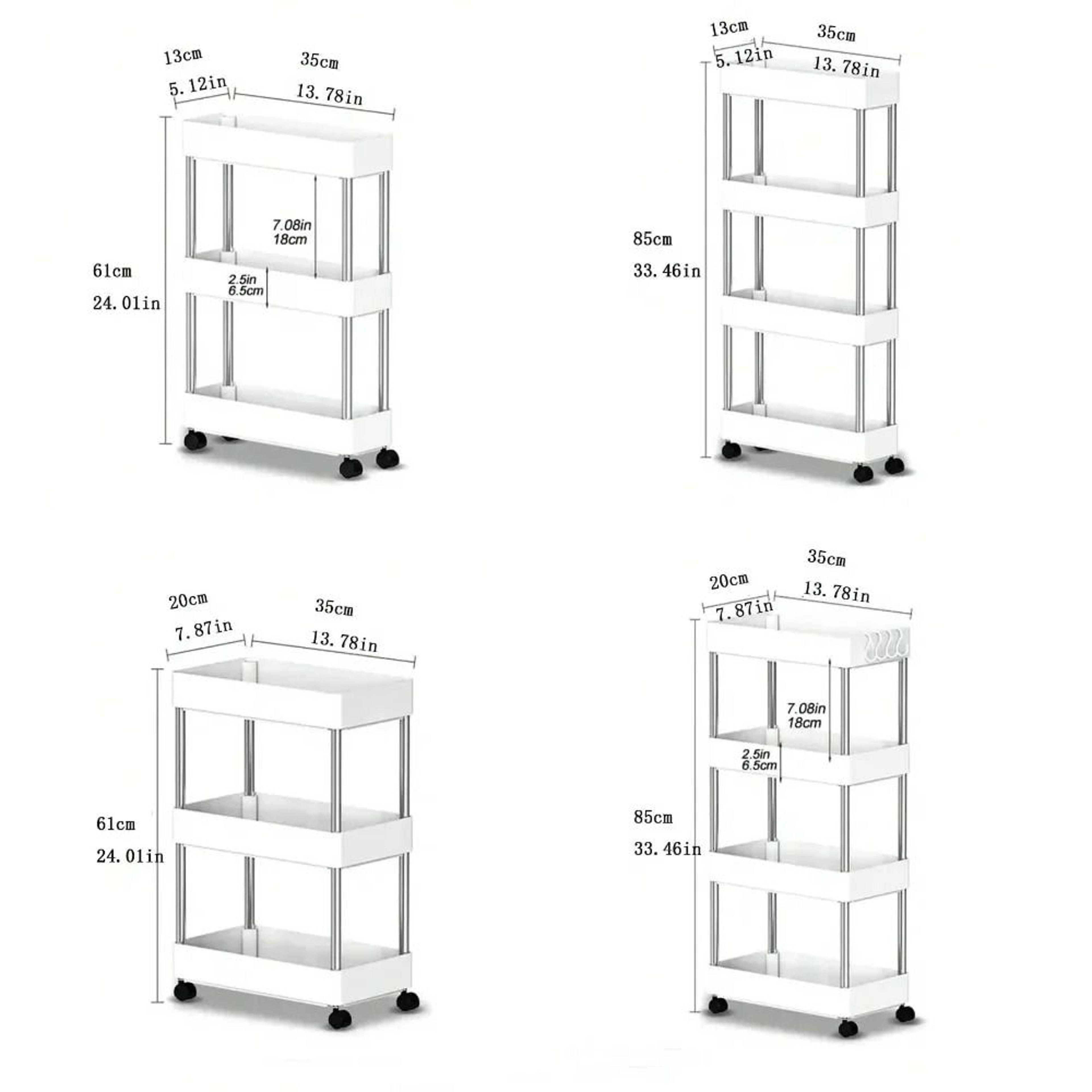 Slim Rolling Storage Cart For Kitchen Bathroom And Small Spaces 4