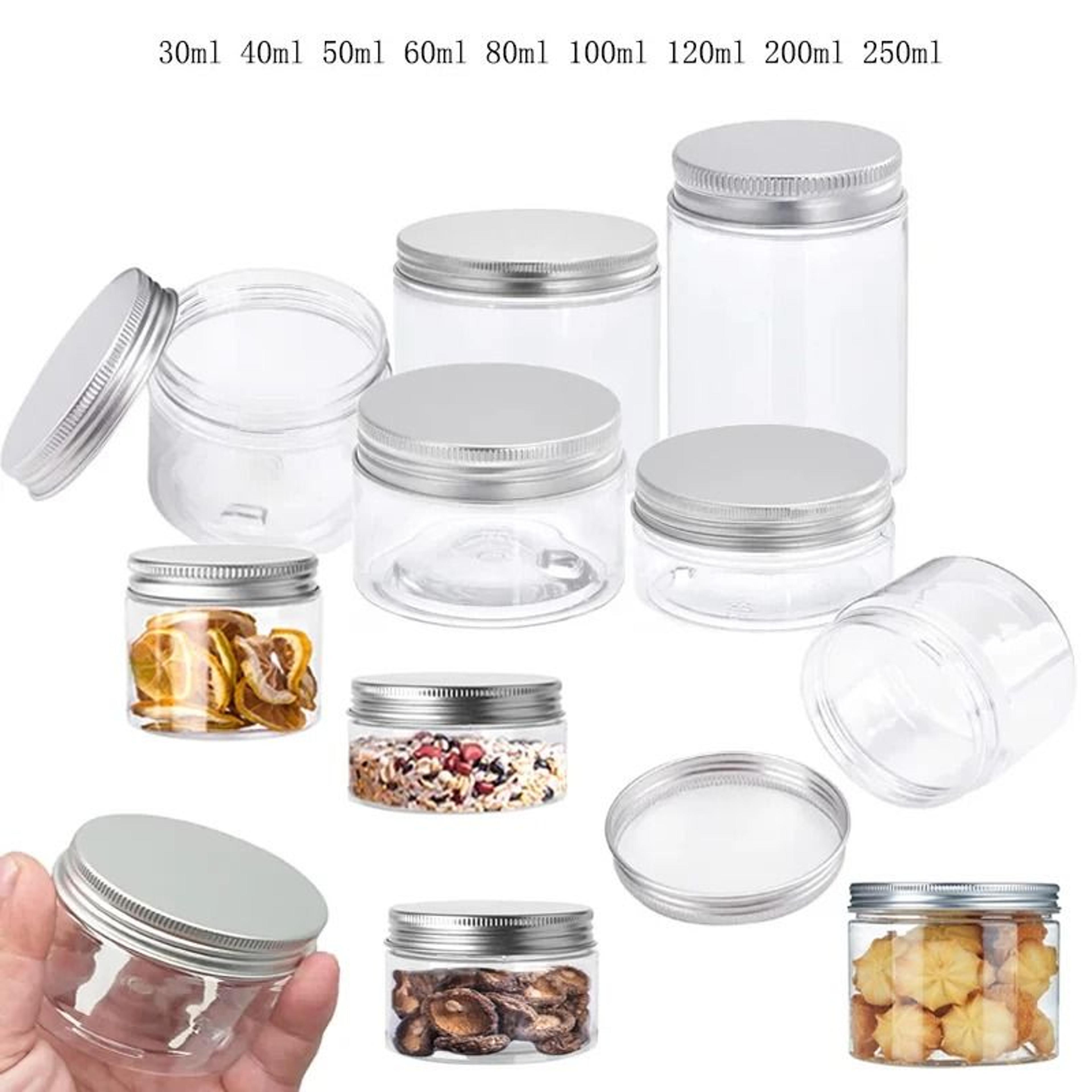 round plastic storage jars with lids for food cosmetics