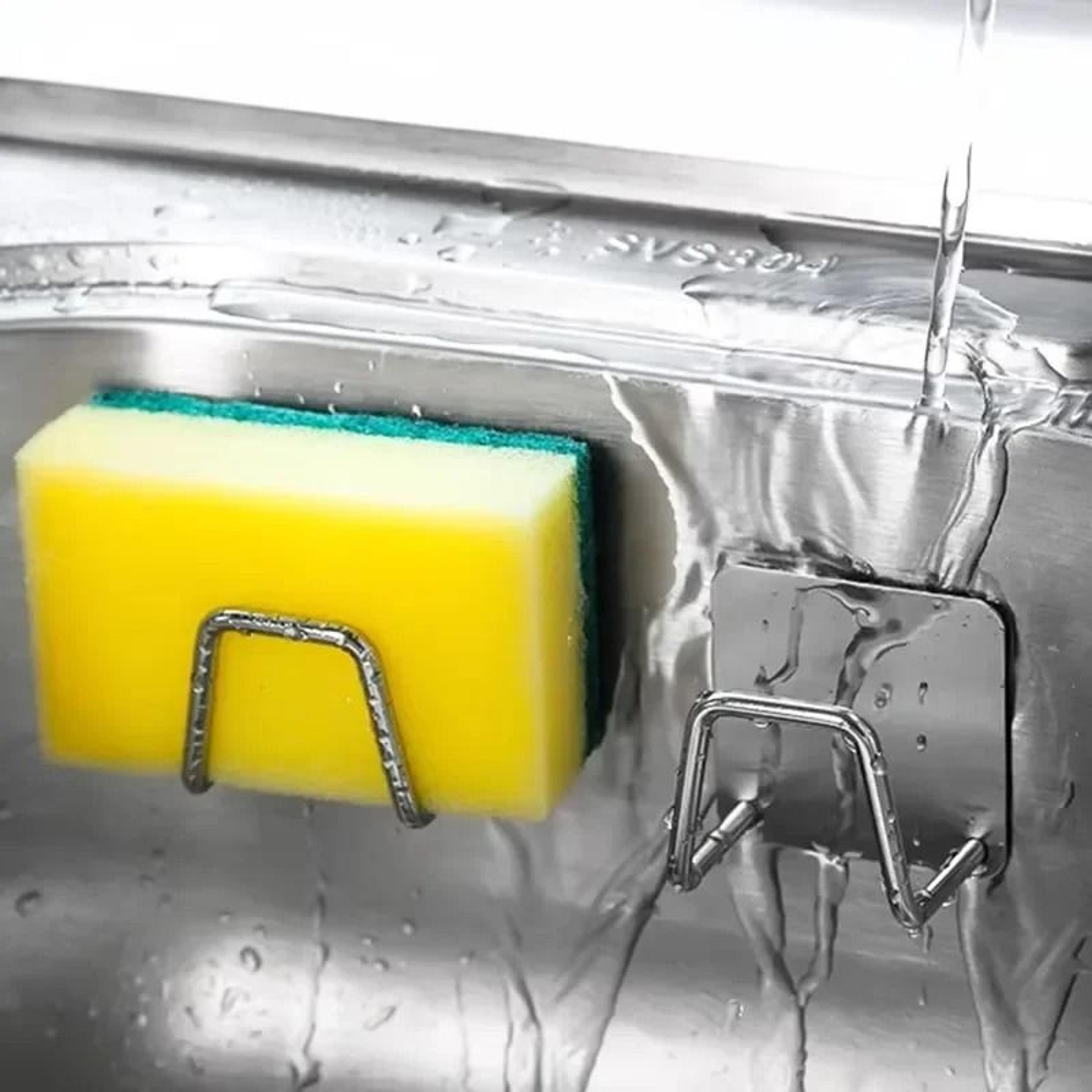 stainless steel sink sponge holder self adhesive drain rack