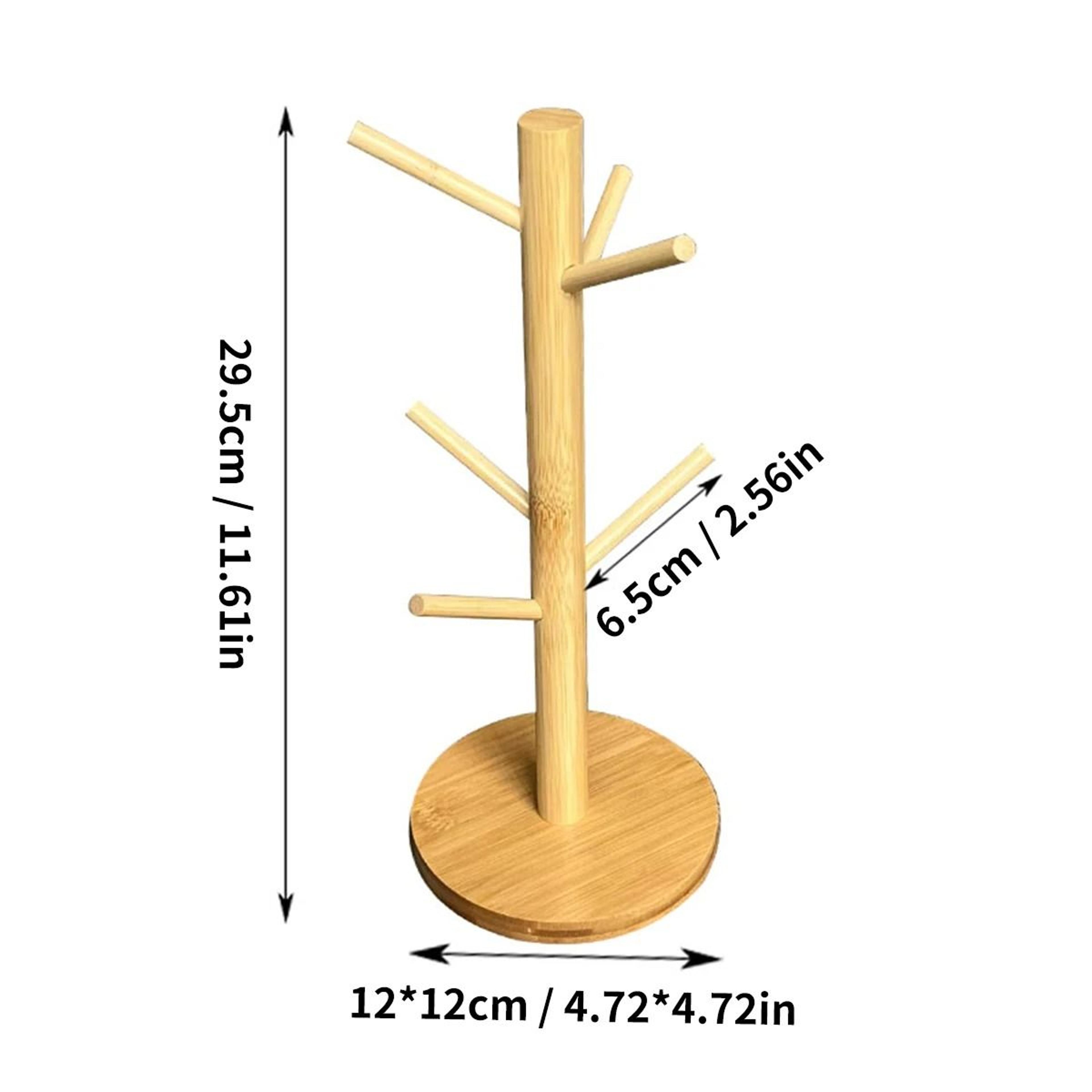Bamboo Mug Tree Holder Coffee Cup Rack Kitchen Organizer 3