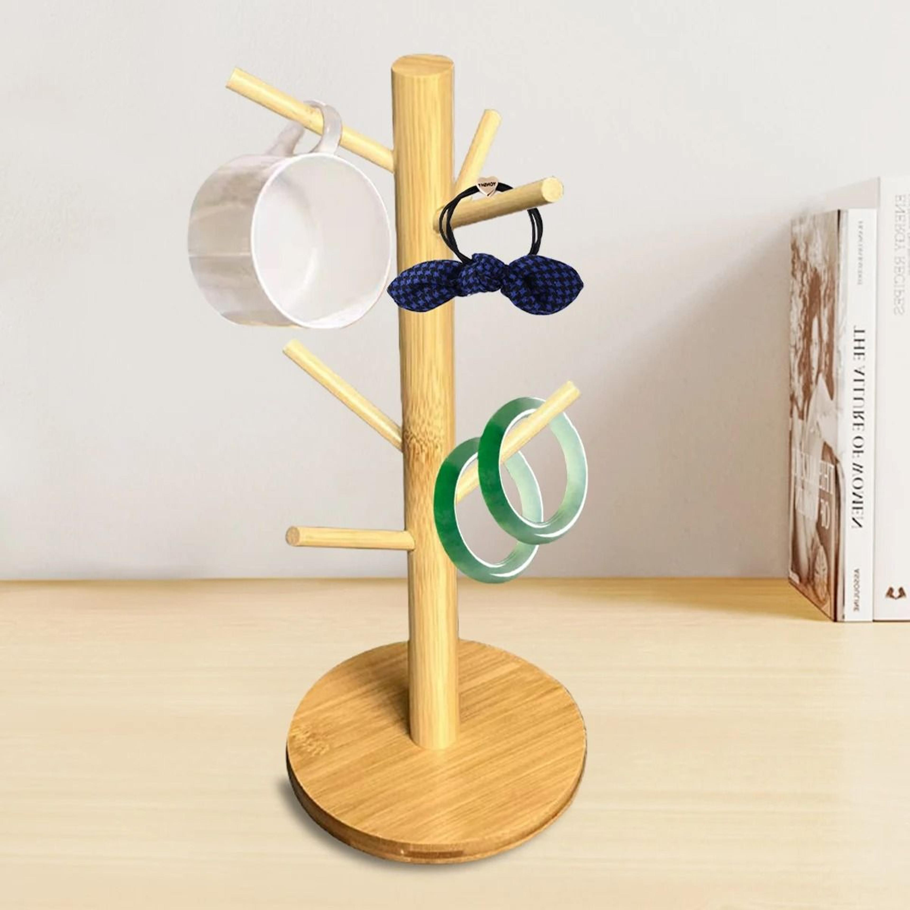 Bamboo Mug Tree Holder Coffee Cup Rack Kitchen Organizer 7