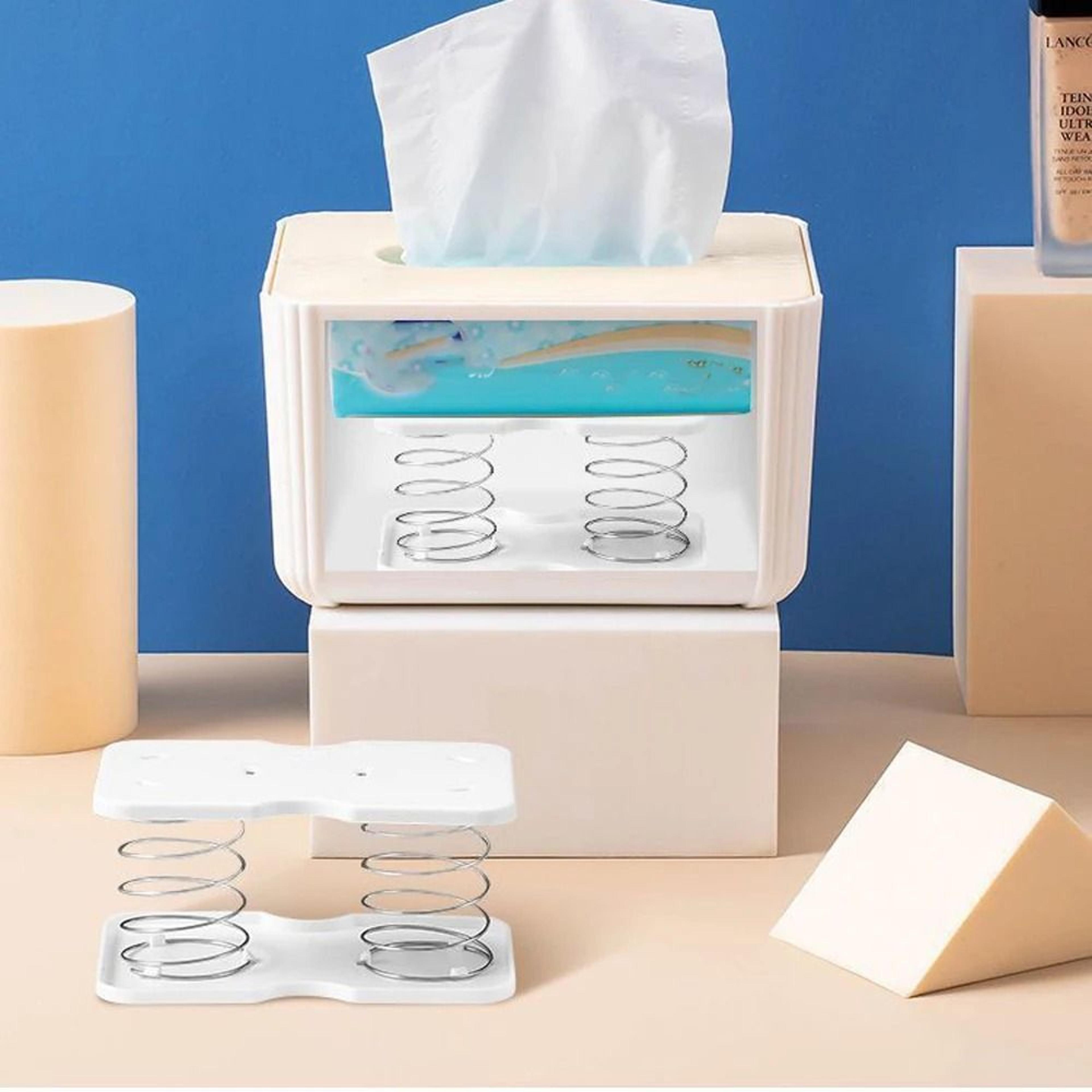 Spring Loaded Tissue Box Dispenser For Home Office Kitchen 6