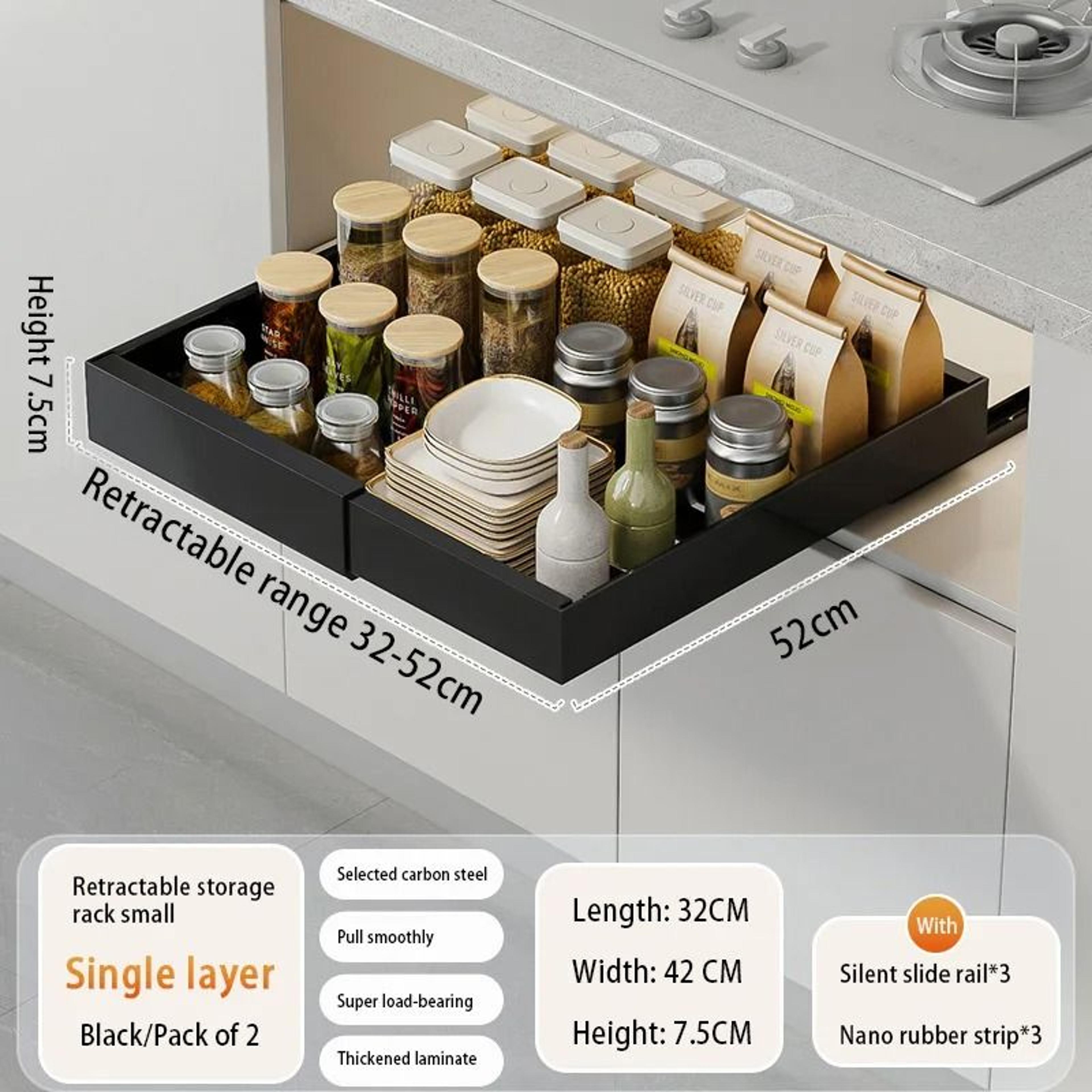 Adjustable Slide Out Cabinet Shelf For Kitchen Storage 4