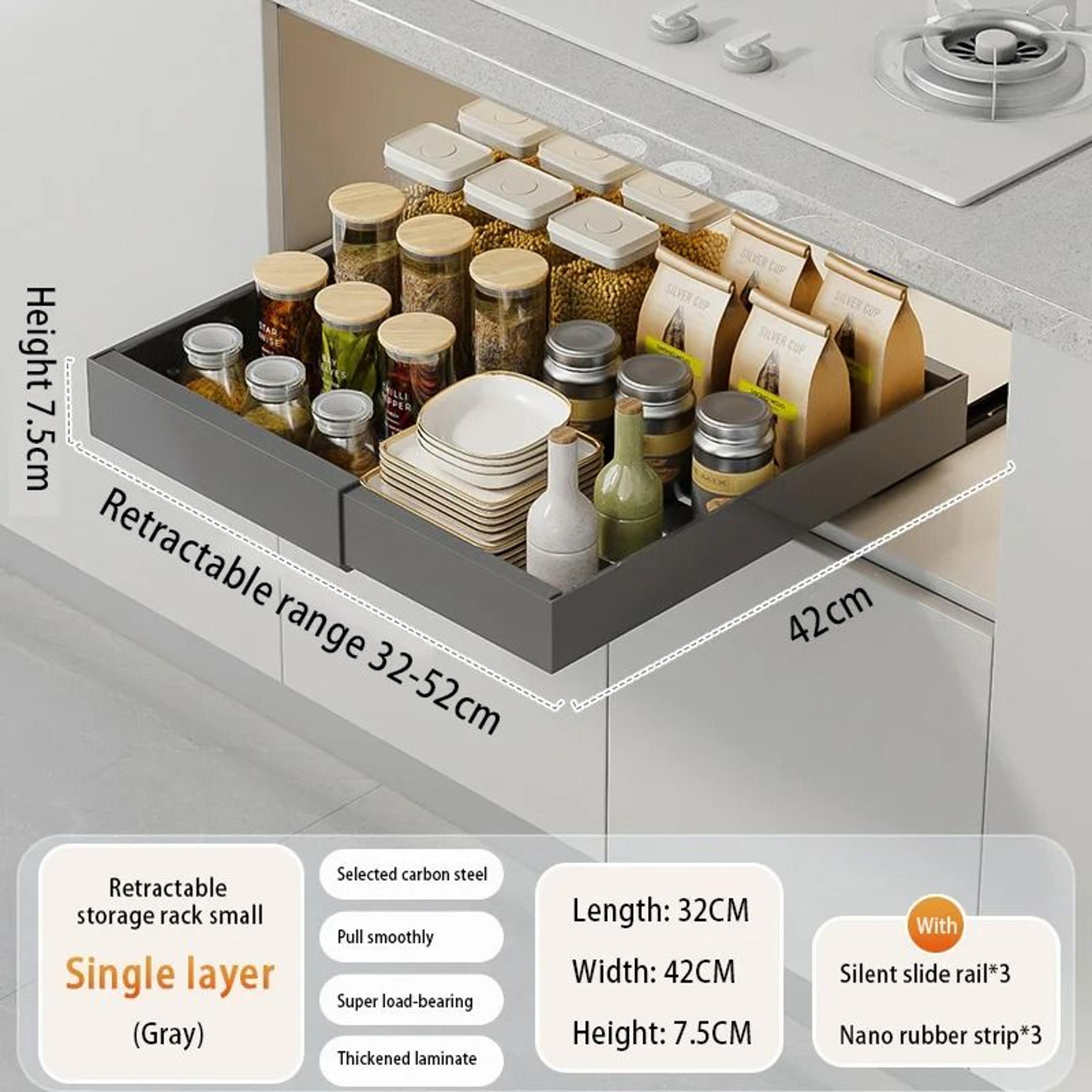 Adjustable Slide Out Cabinet Shelf For Kitchen Storage 3