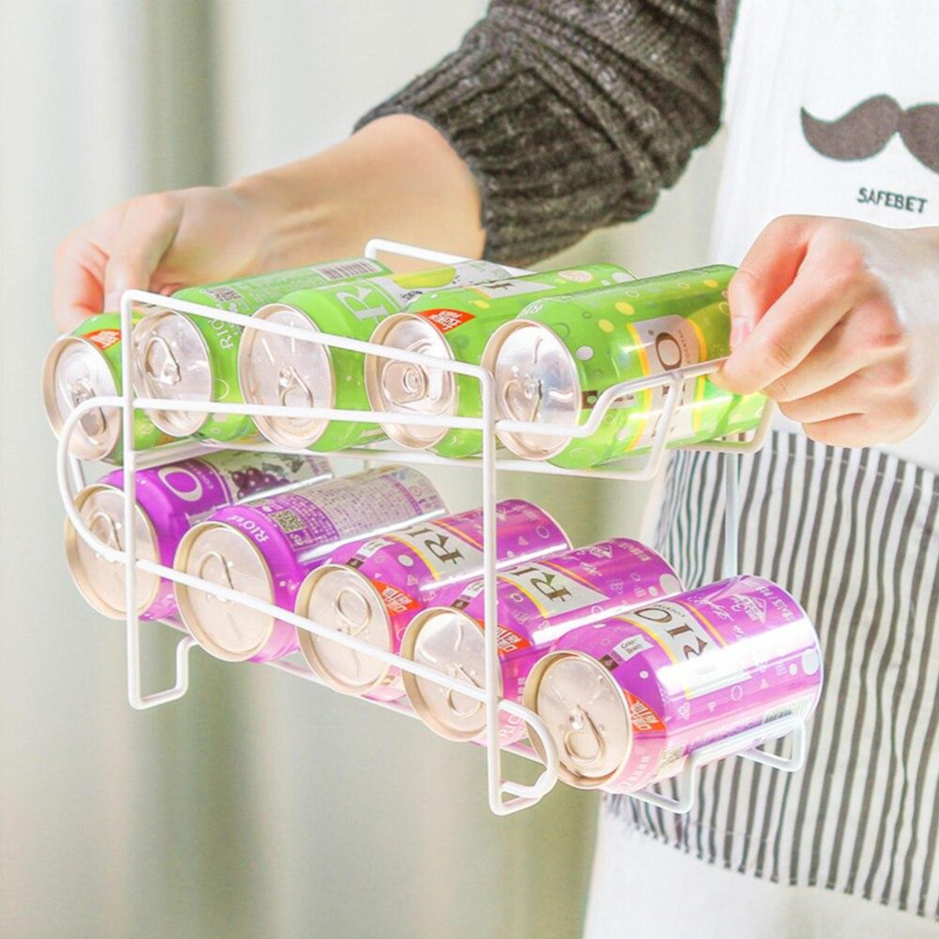 Double Layer Soda Can Rack For Refrigerator Pantry And Countertop Storage 3