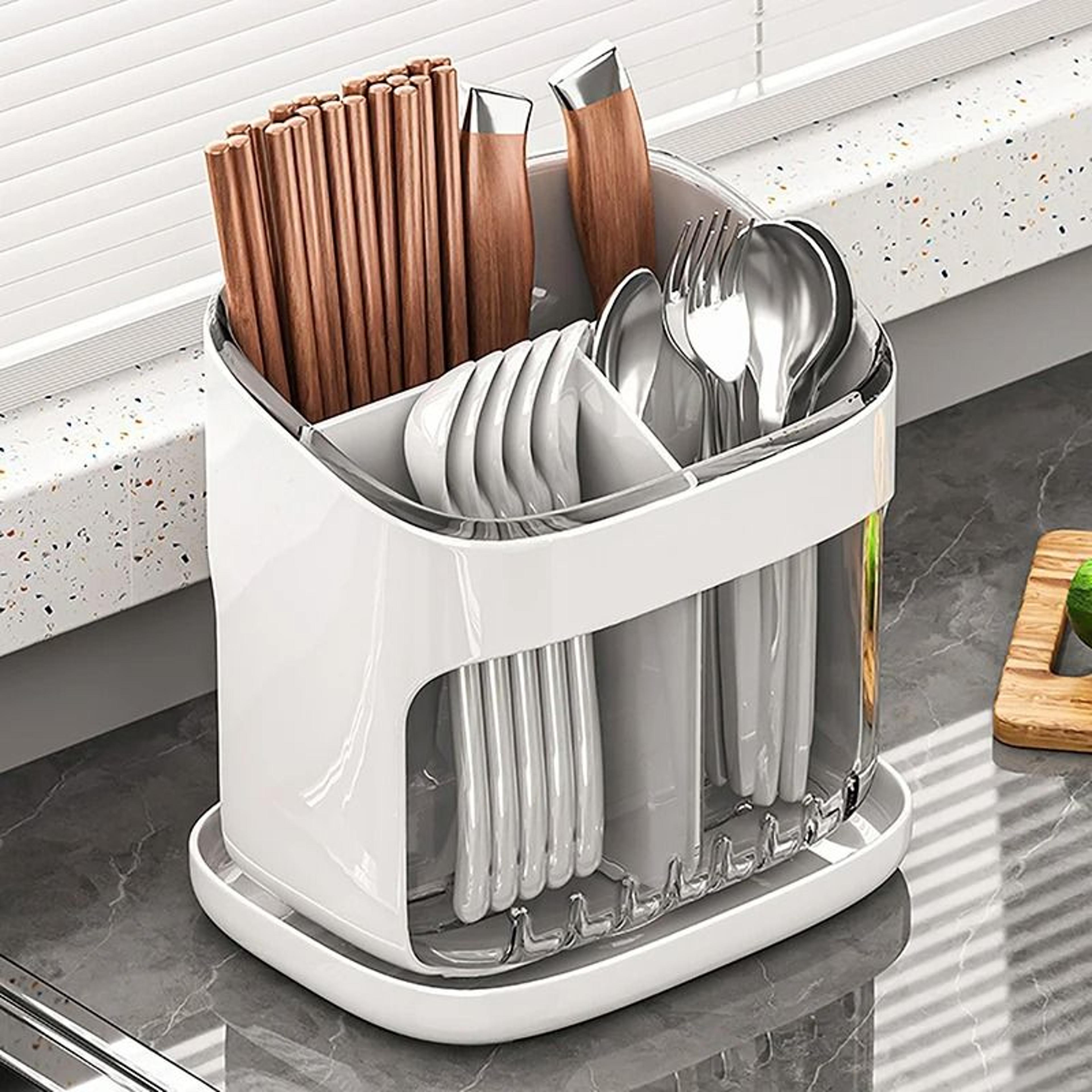 Detachable Chopstick Holder Kitchen Rack With Drainage Tray 5