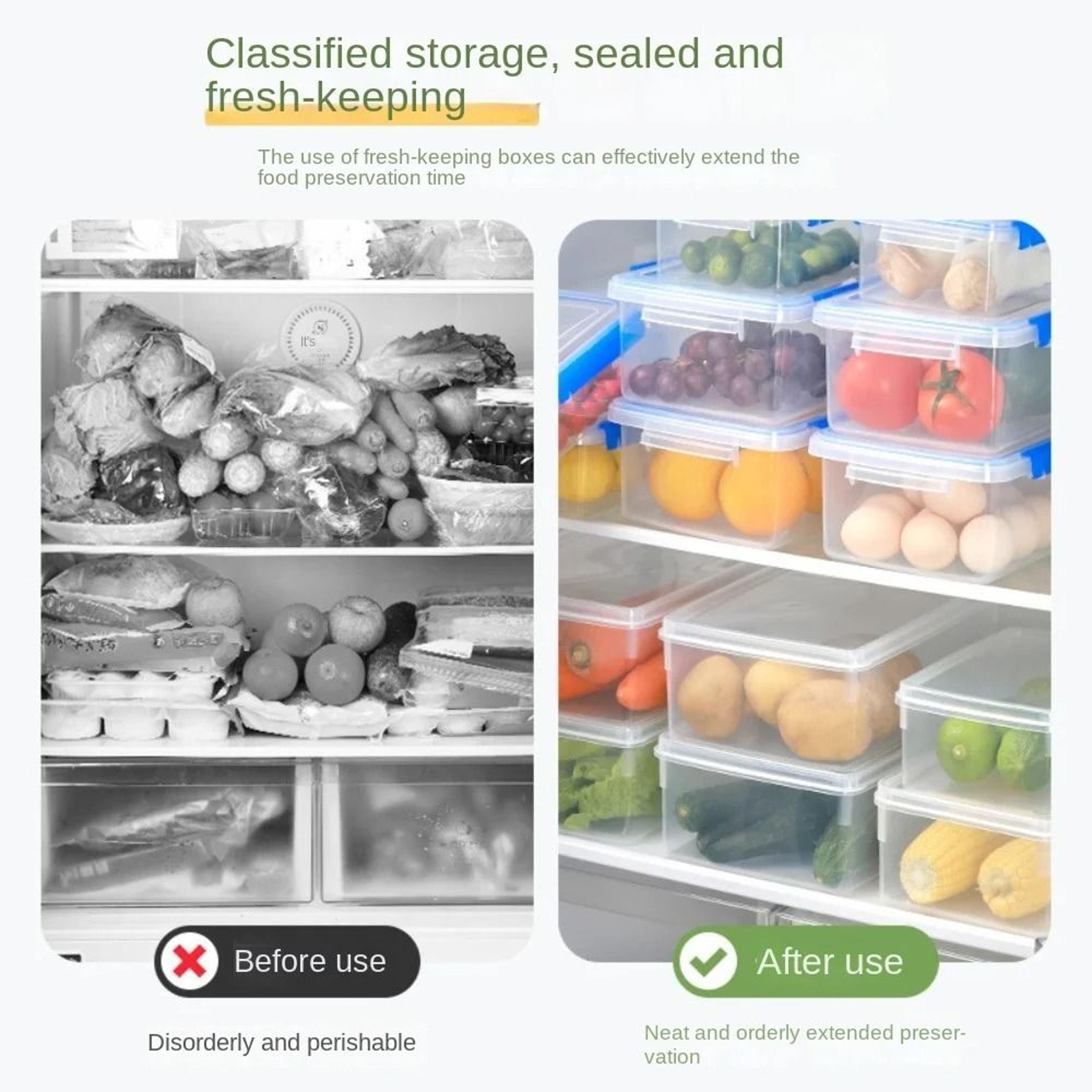 Transparent Rectangular Food Storage Box For Kitchen And Refrigerator Organization 8