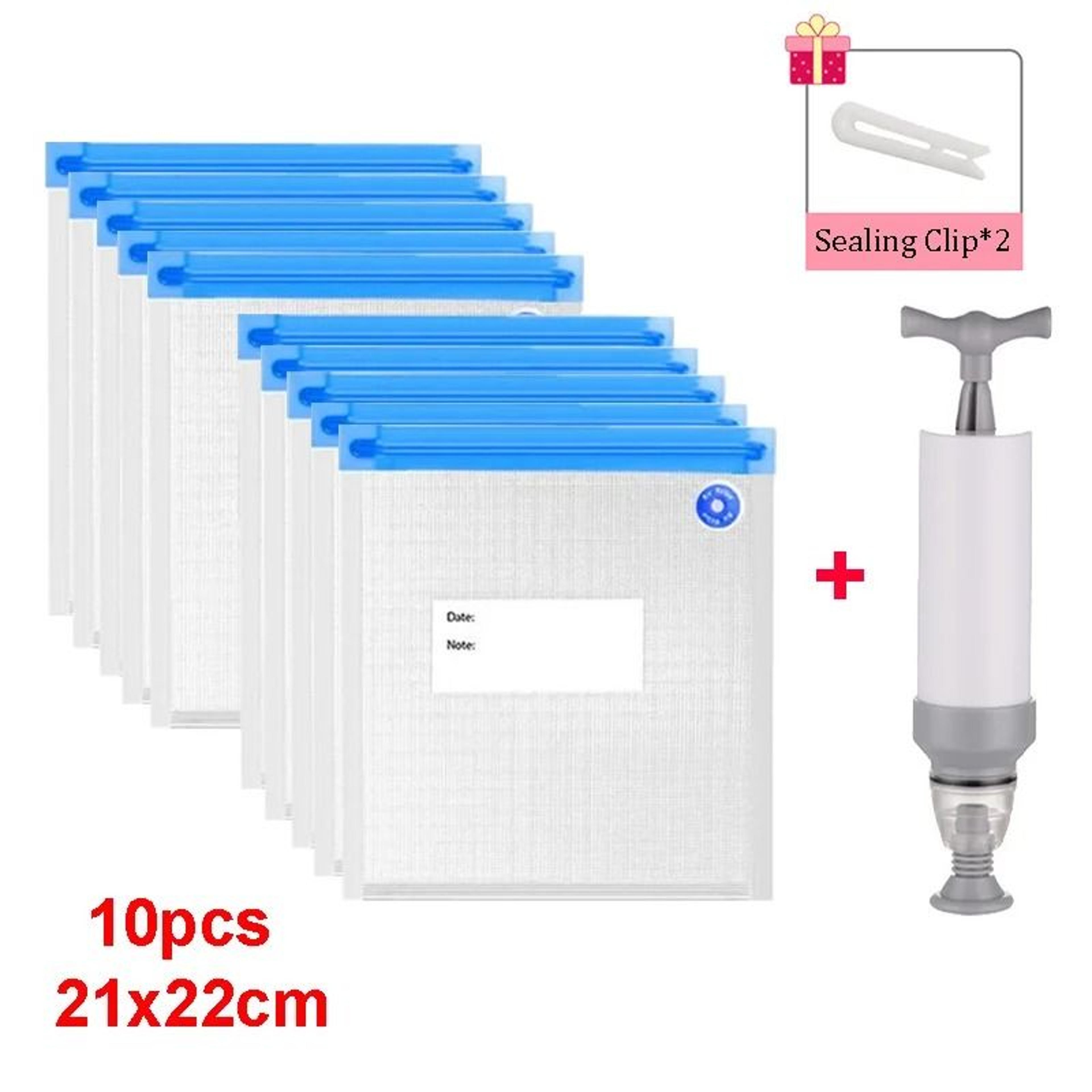 Reusable Vacuum Food Storage Bags Set With Handheld Sealer Pump 7