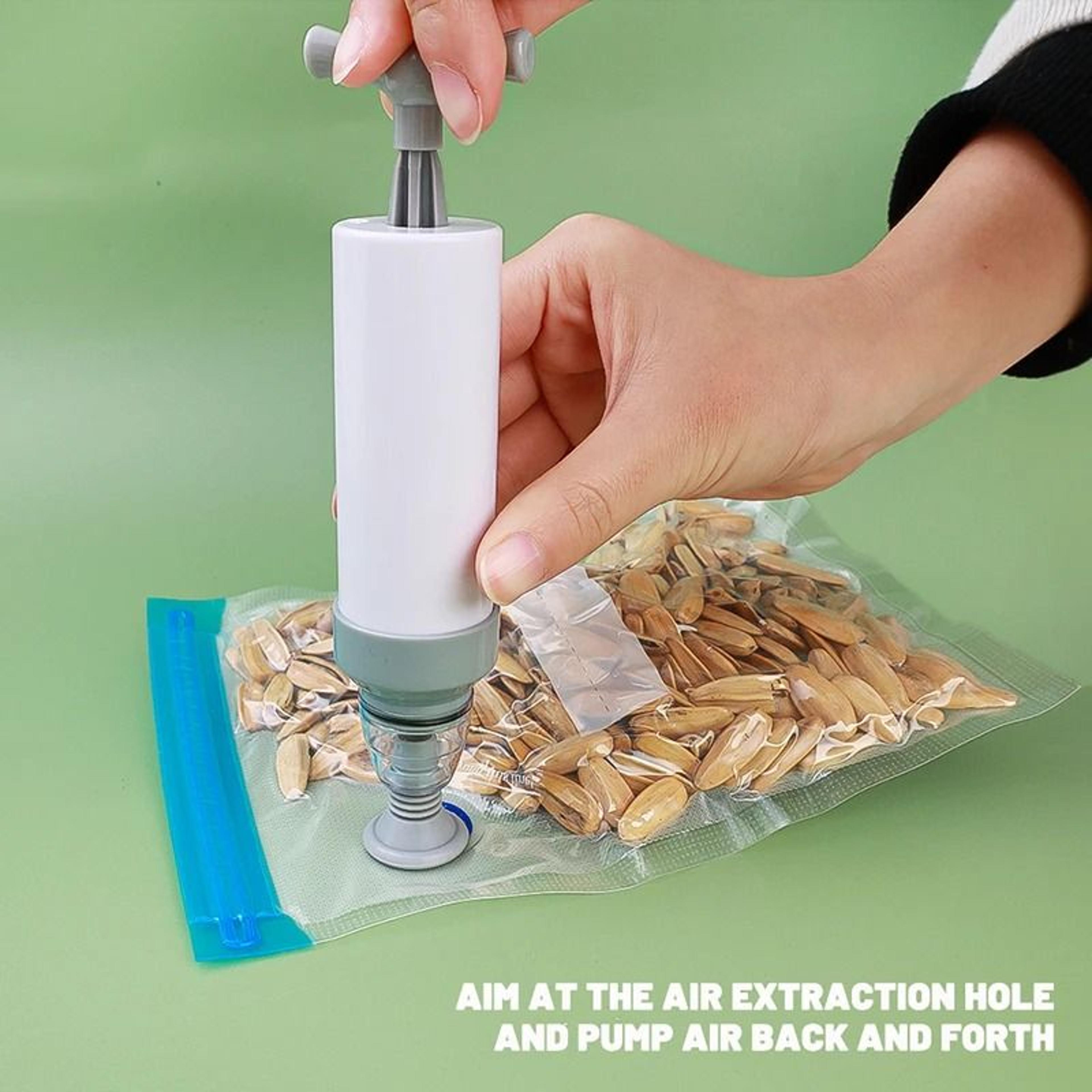 Reusable Vacuum Food Storage Bags Set With Handheld Sealer Pump 17