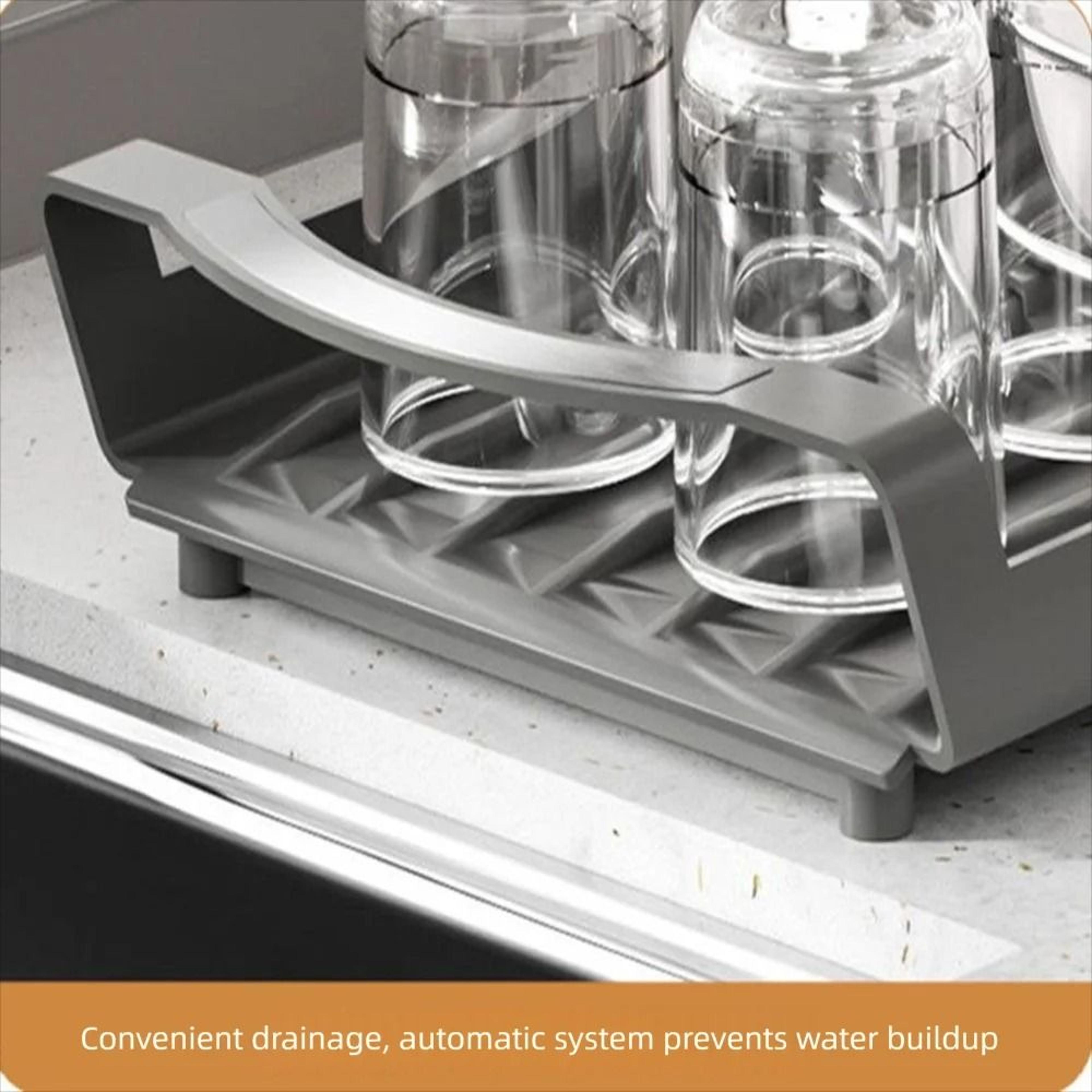 Extendable Dish Drying Rack With Utensil Holder 7