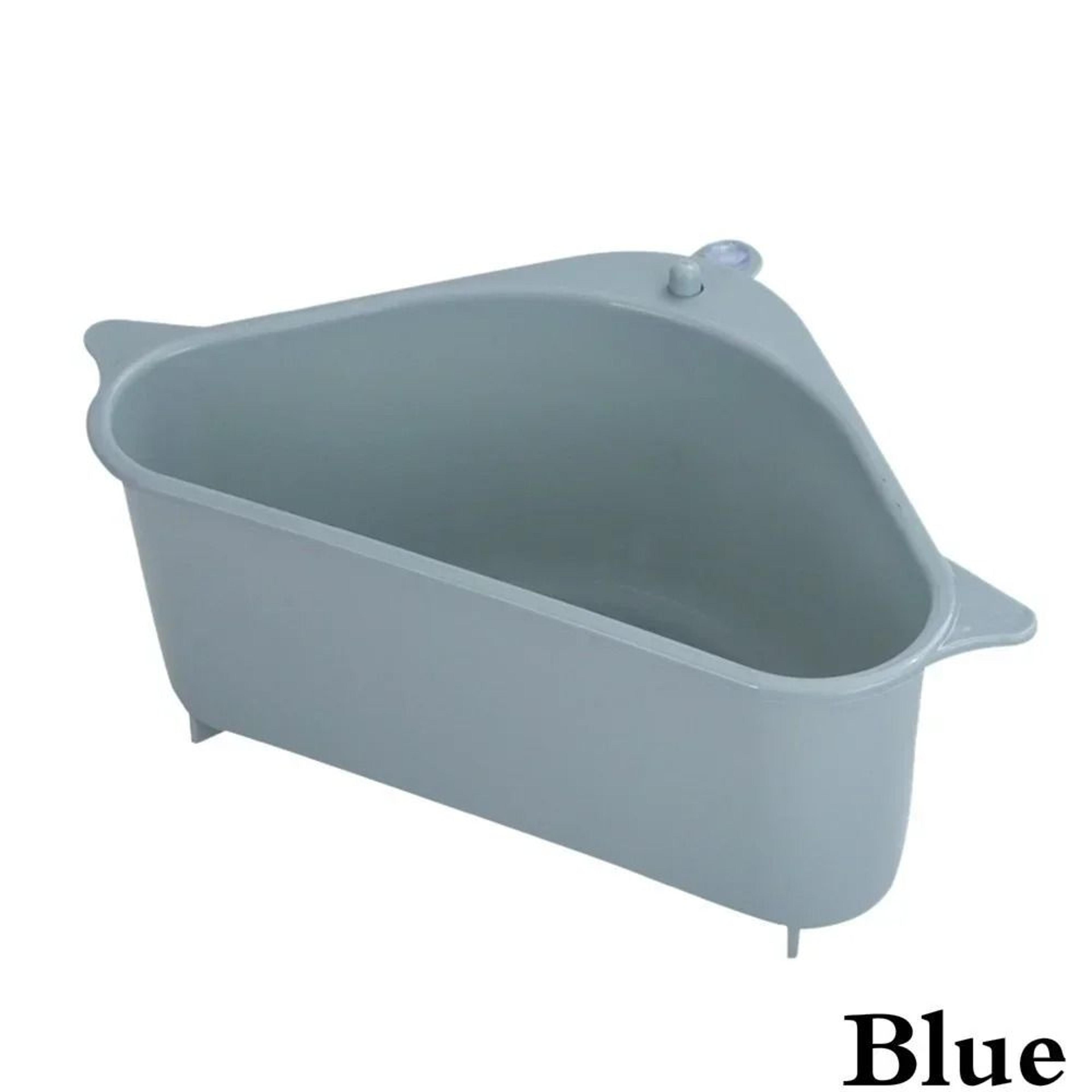 Triangular Sink Strainer Basket Suction Cup Sponge Rack Fruit Vegetable Drainer 2