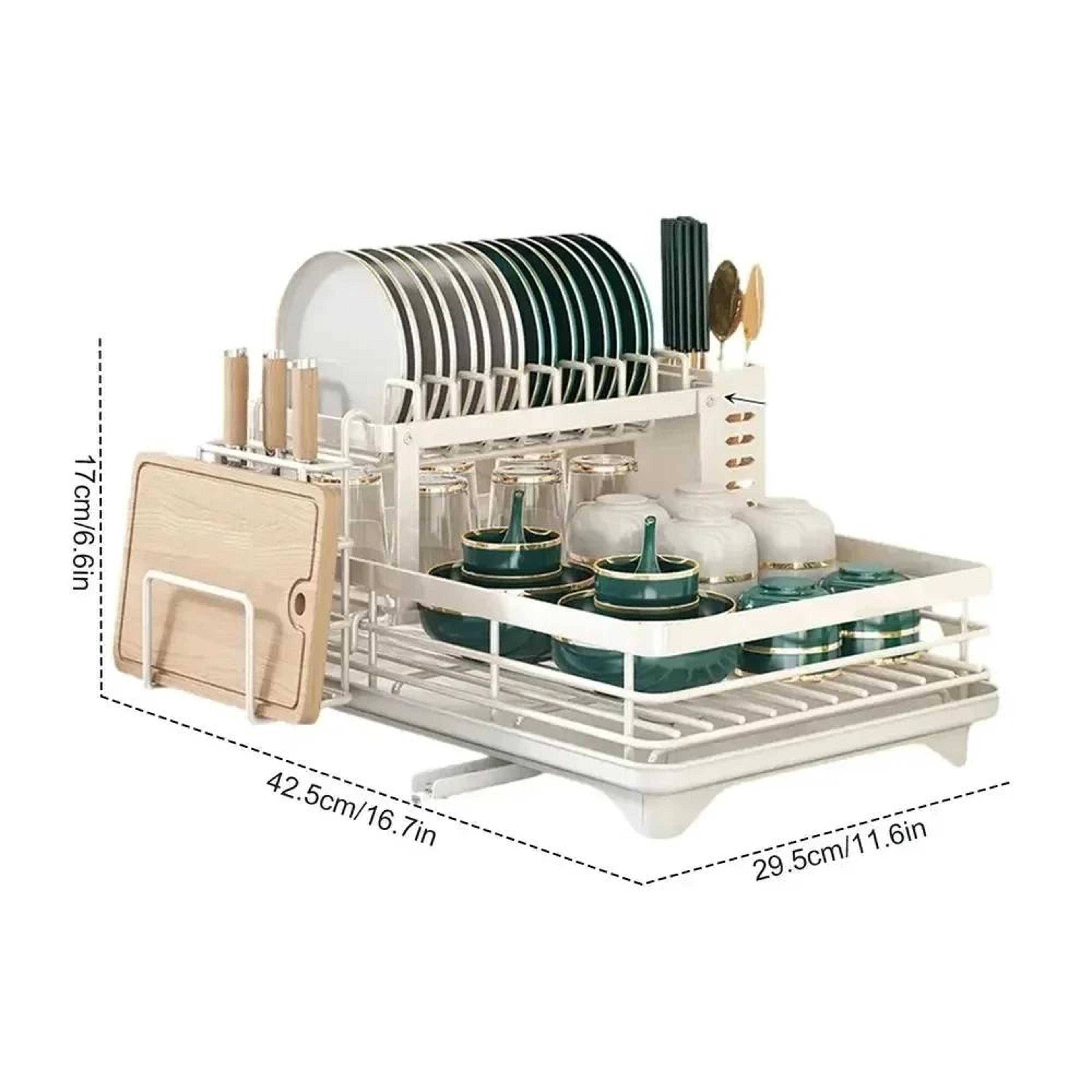 Adjustable Stainless Steel Dish Drying Rack Over Sink Plate Organizer Drainboard 2