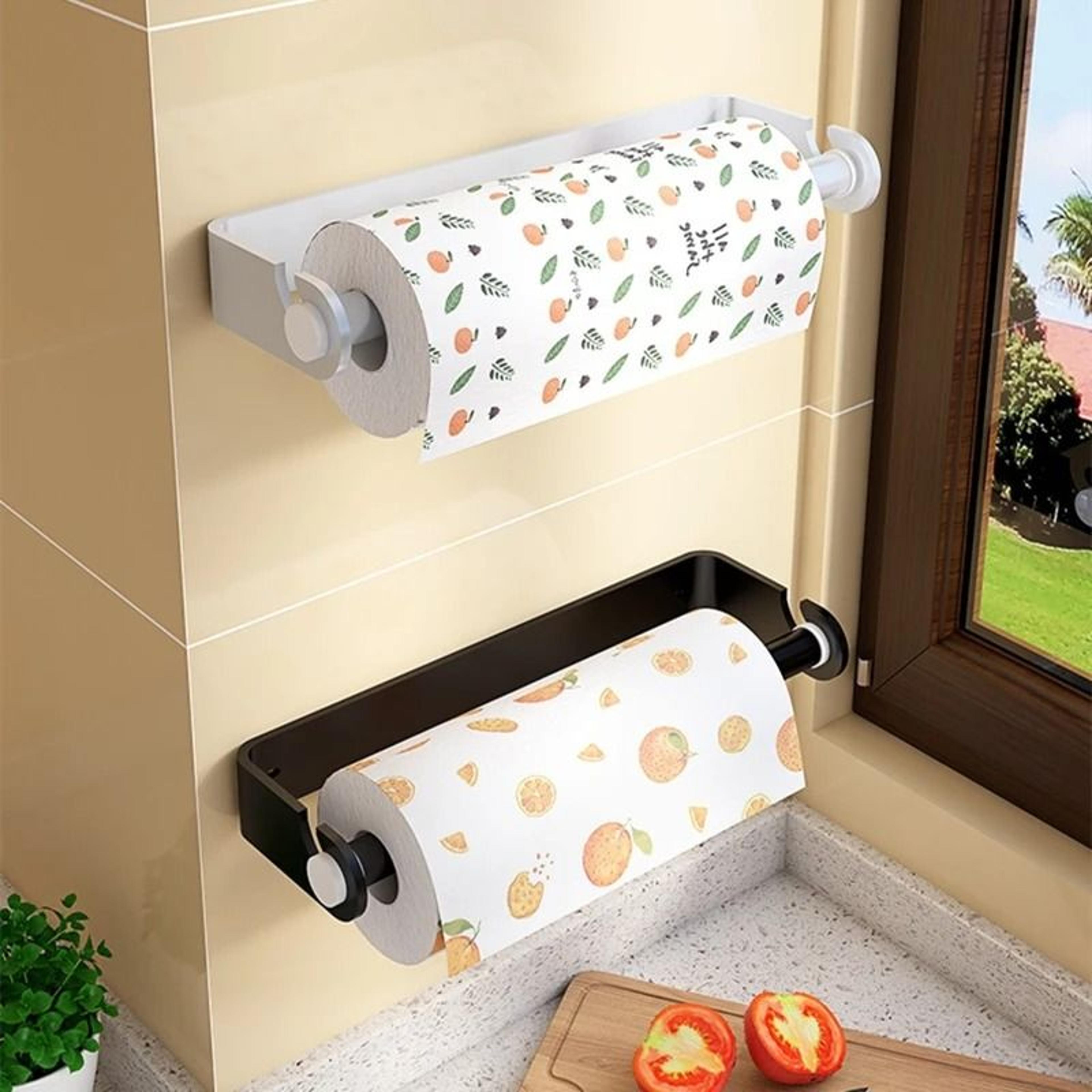 wall mounted aluminum cling film paper towel holder kitchen roll dispenser