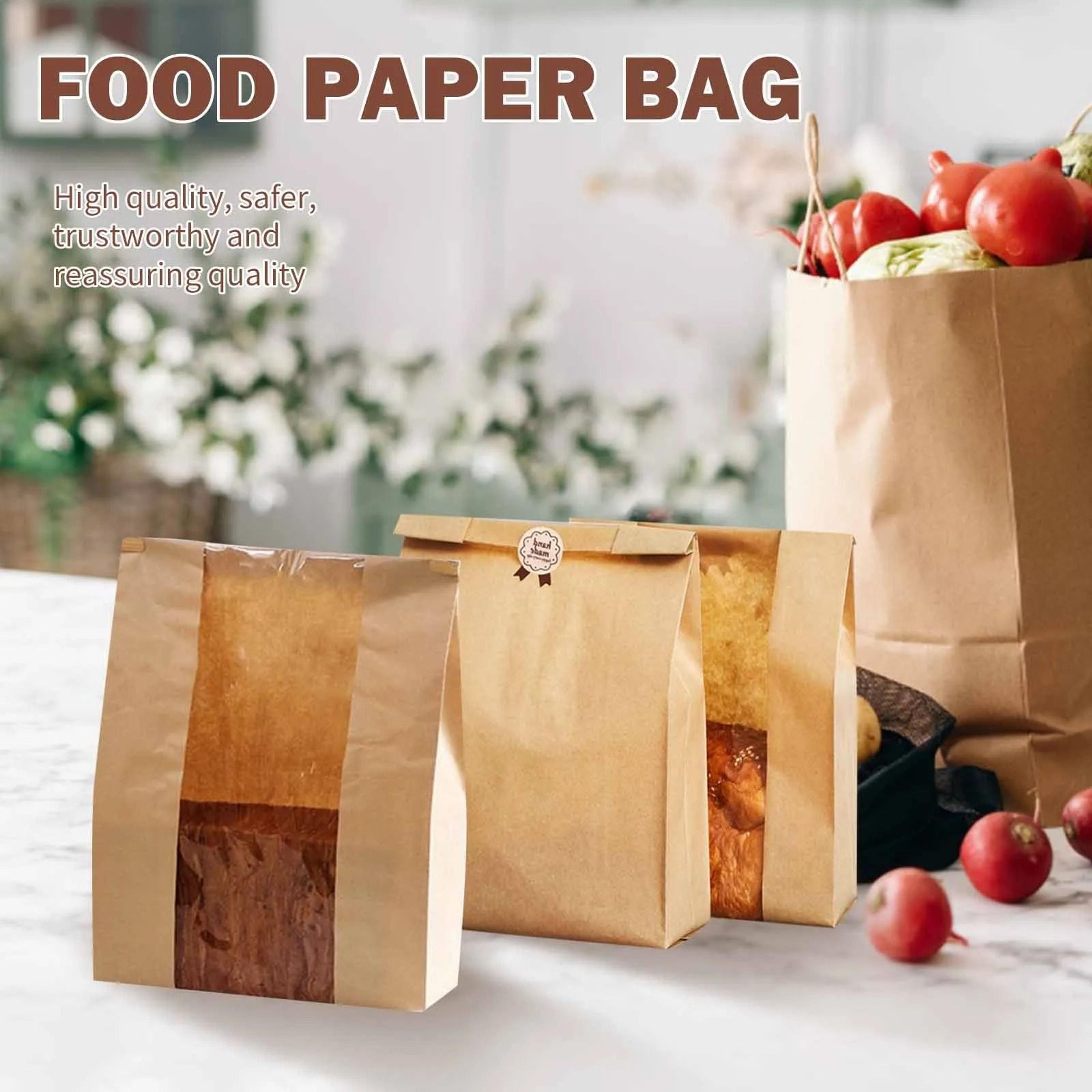 Paper Bread Bags With Window For Bakery Fresh Storage 0