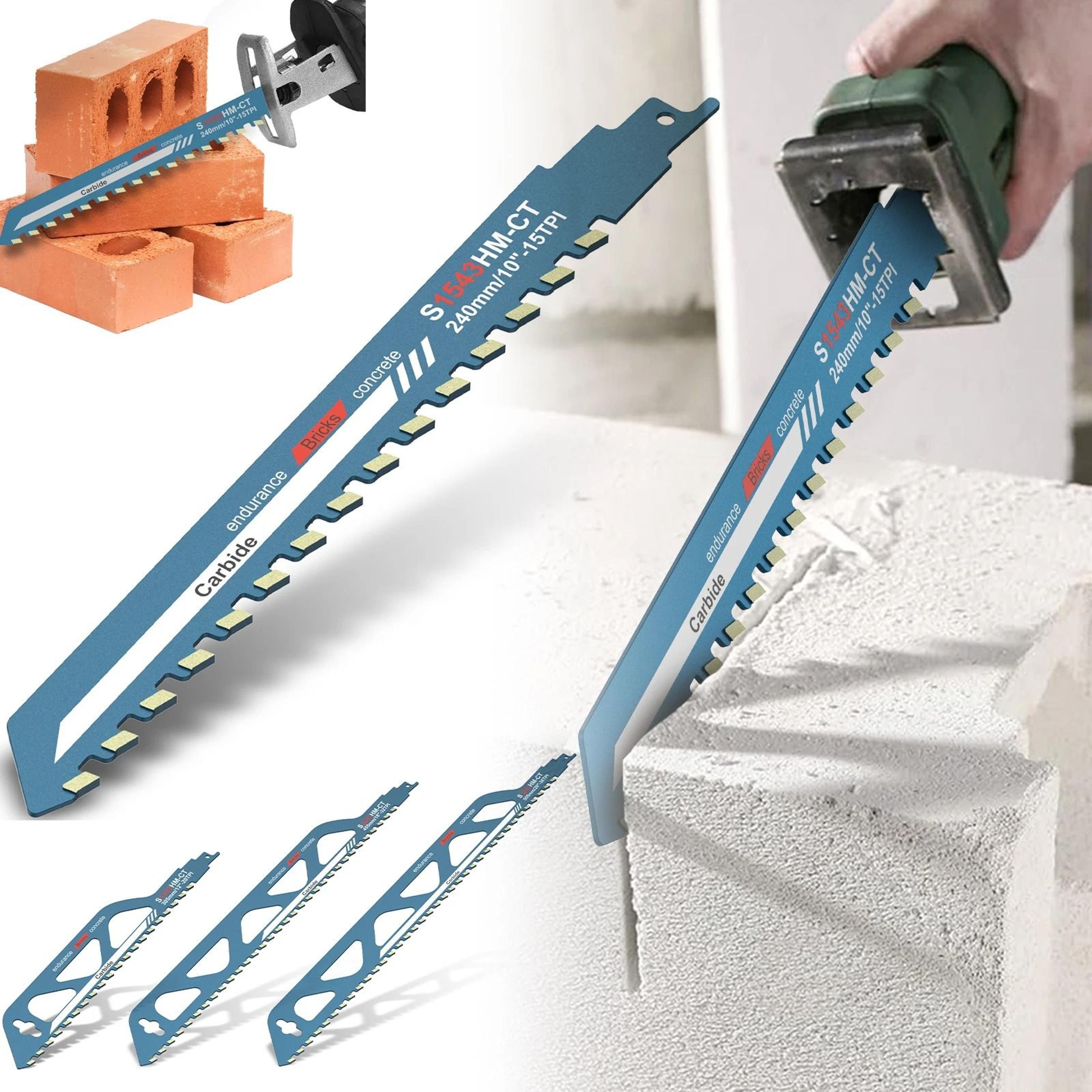 universal masonry reciprocating saw blade for cement and panels
