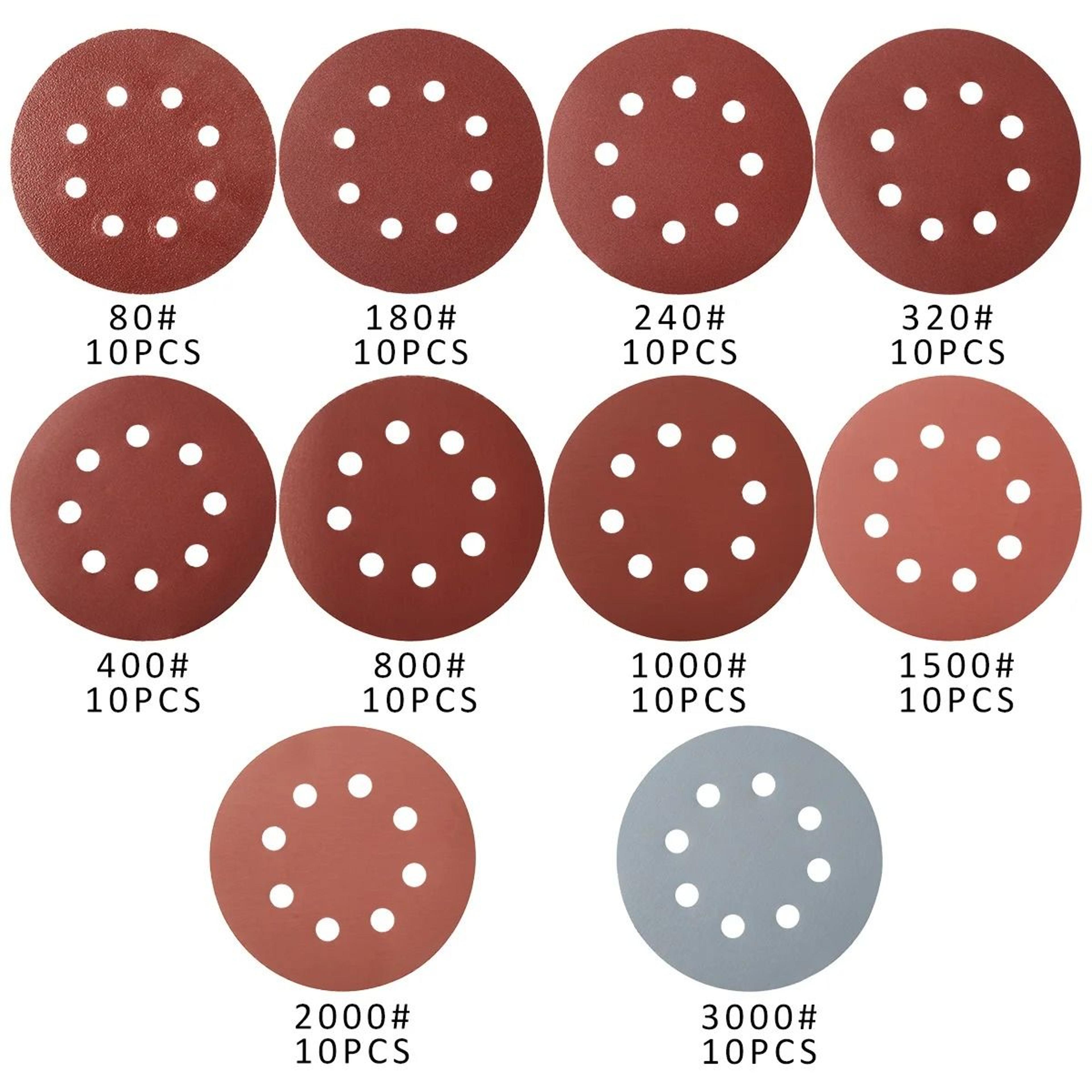 100 Piece 125mm Hook Loop Sanding Discs For Orbital Sanders 2