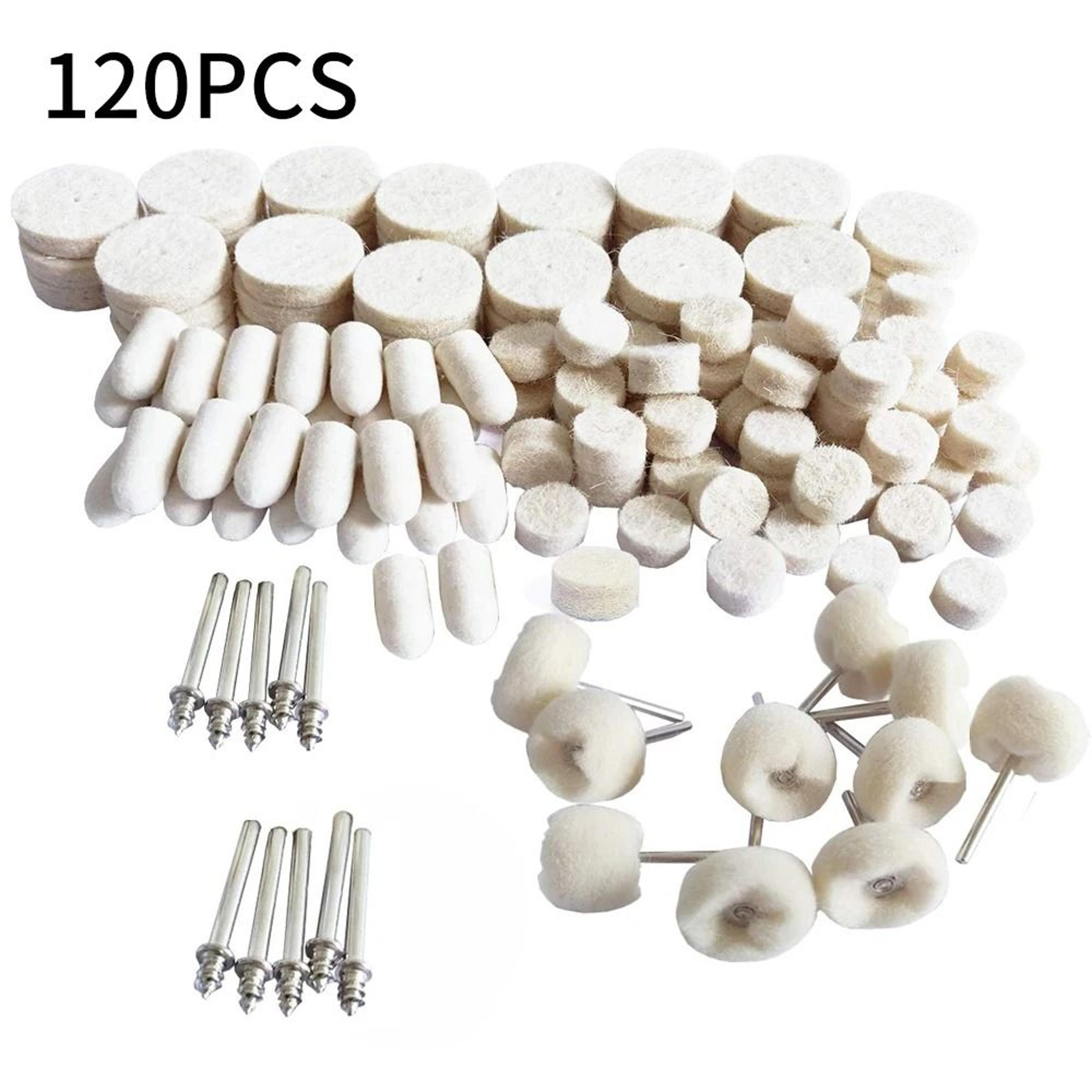 120 piece wool felt polishing wheel set for dremel rotary tools