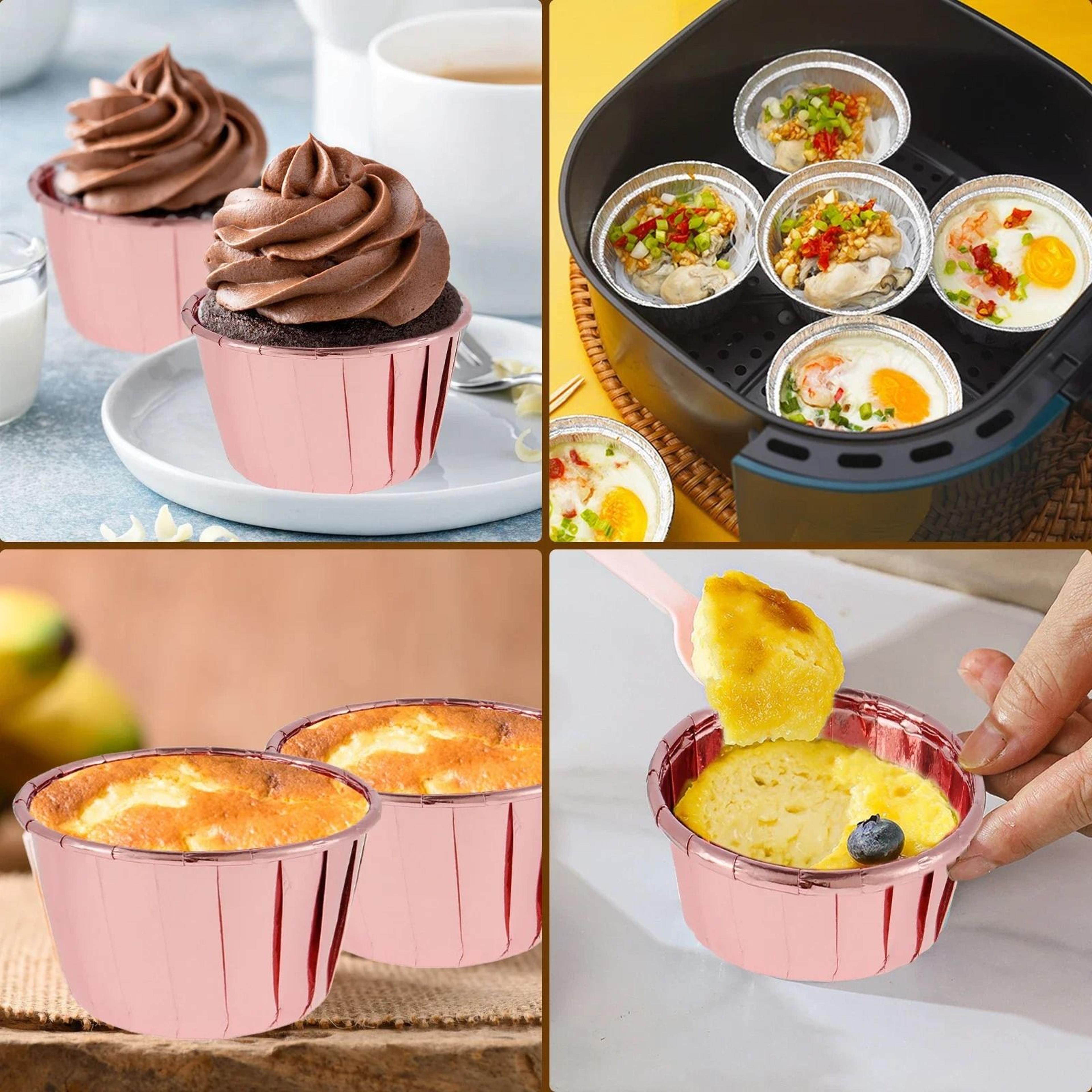 50 Piece Foil Cupcake Cups With Lids For Baking And Parties 6