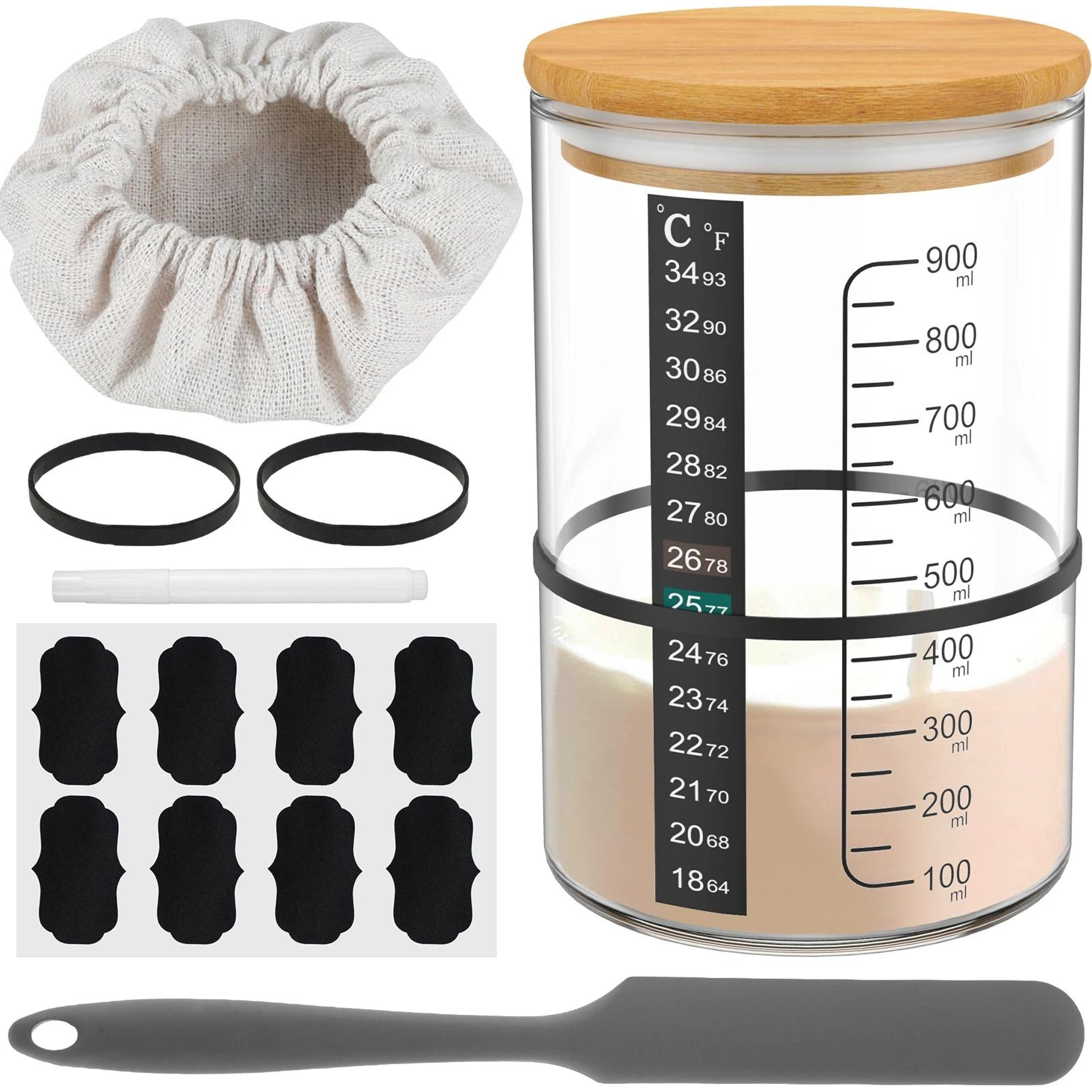 9 Piece 900ml Glass Sourdough Starter Jar Kit 2