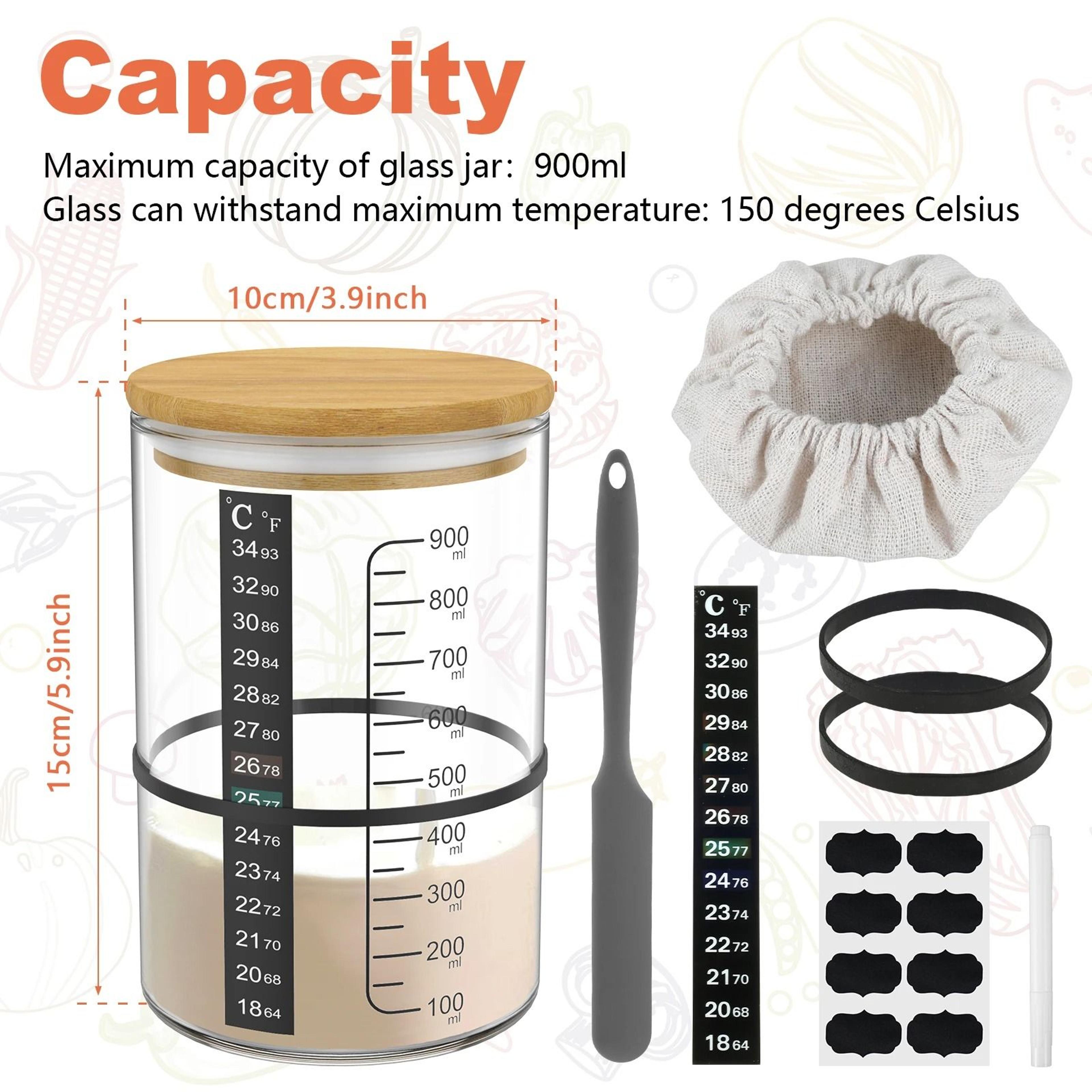 9 Piece 900ml Glass Sourdough Starter Jar Kit 4